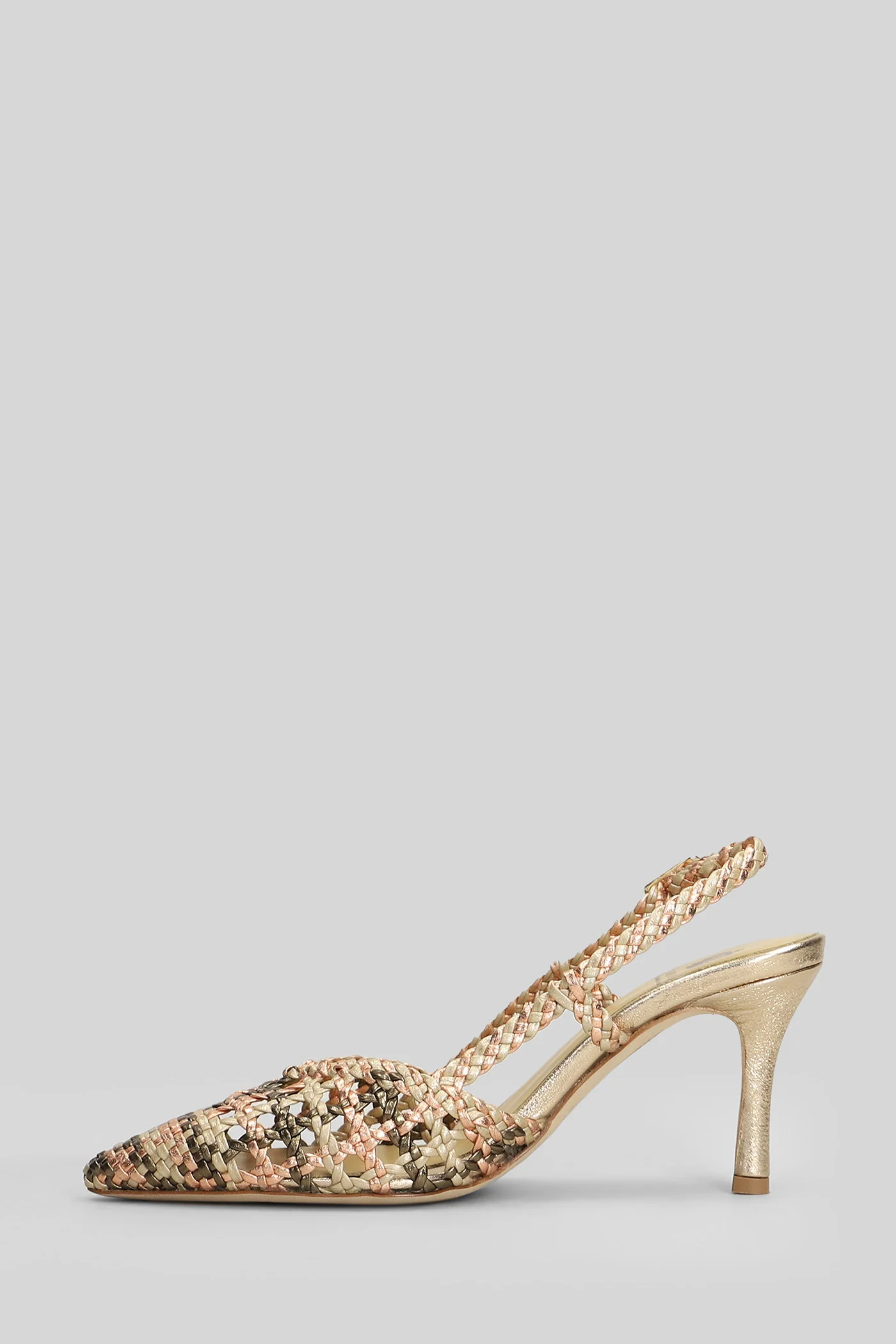 Pumps in platinum leather - Image 3