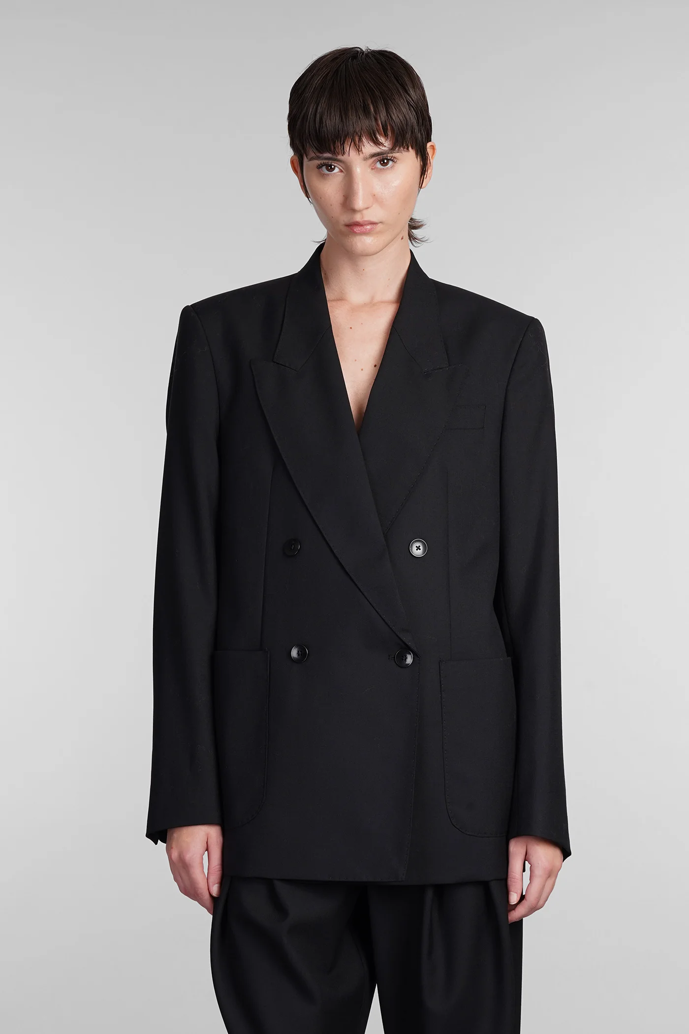 Blazer in black wool