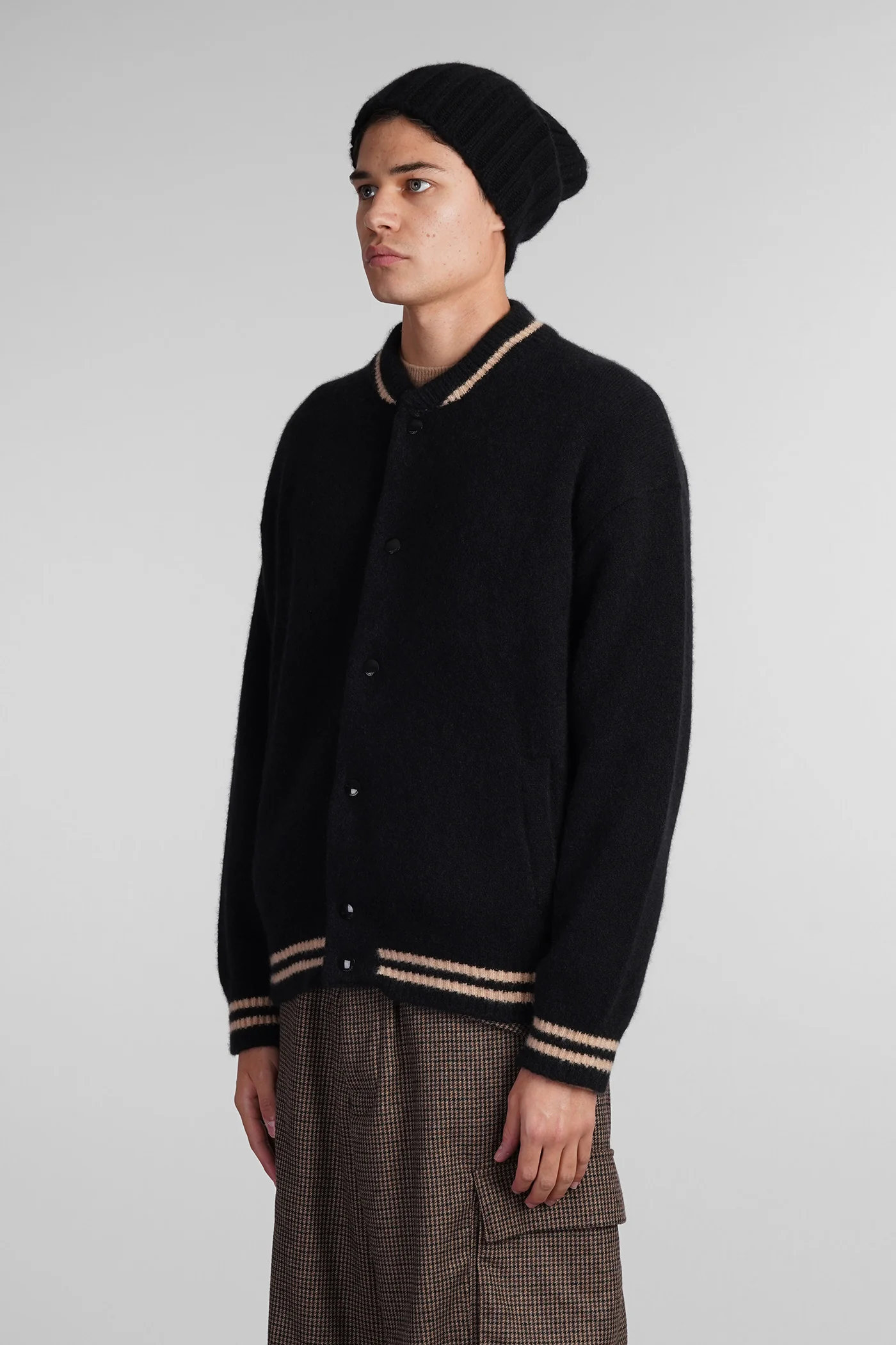 Bomber Jacket in black cashmere - Image 4