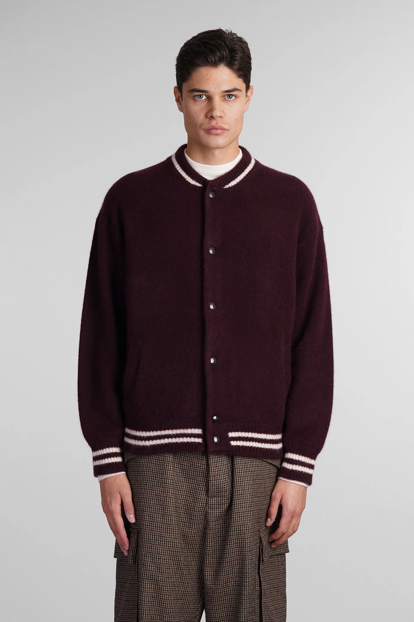 Bomber Jacket in bordeaux cashmere