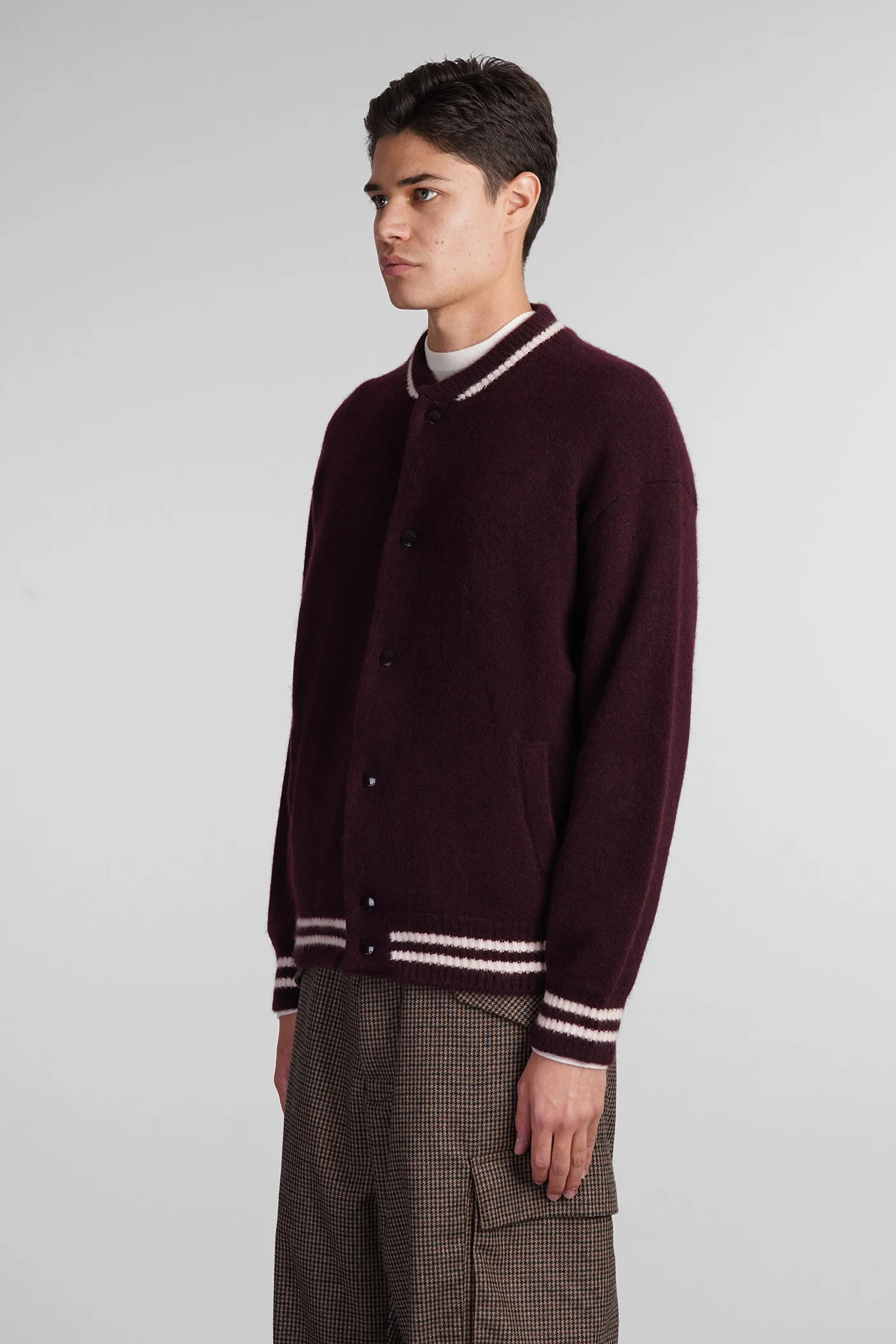 Bomber Jacket in bordeaux cashmere - Image 4