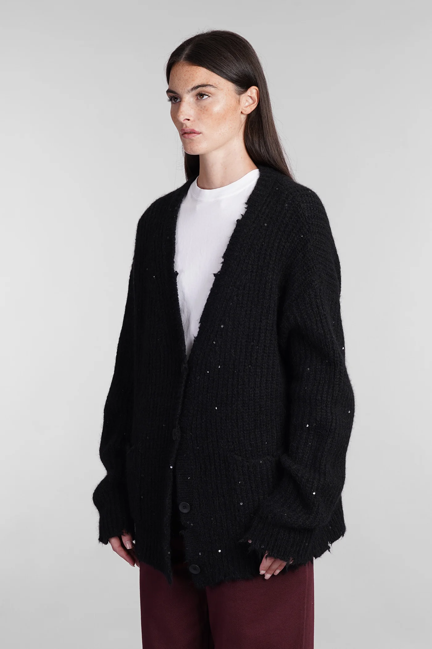 Cardigan in black wool - Image 4