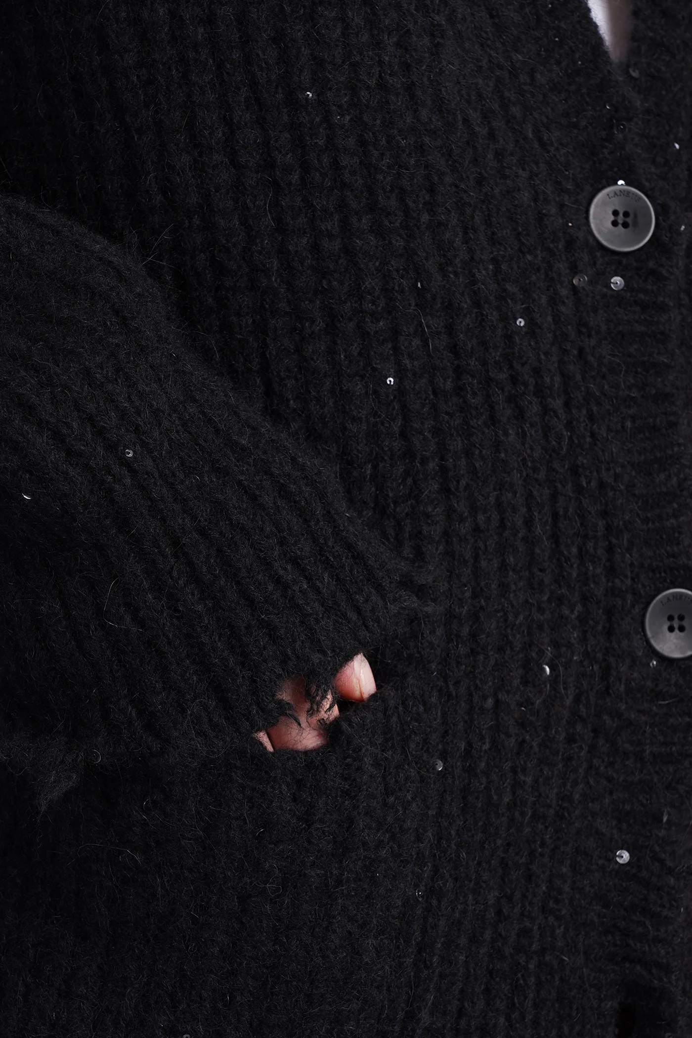 Cardigan in black wool - Image 5
