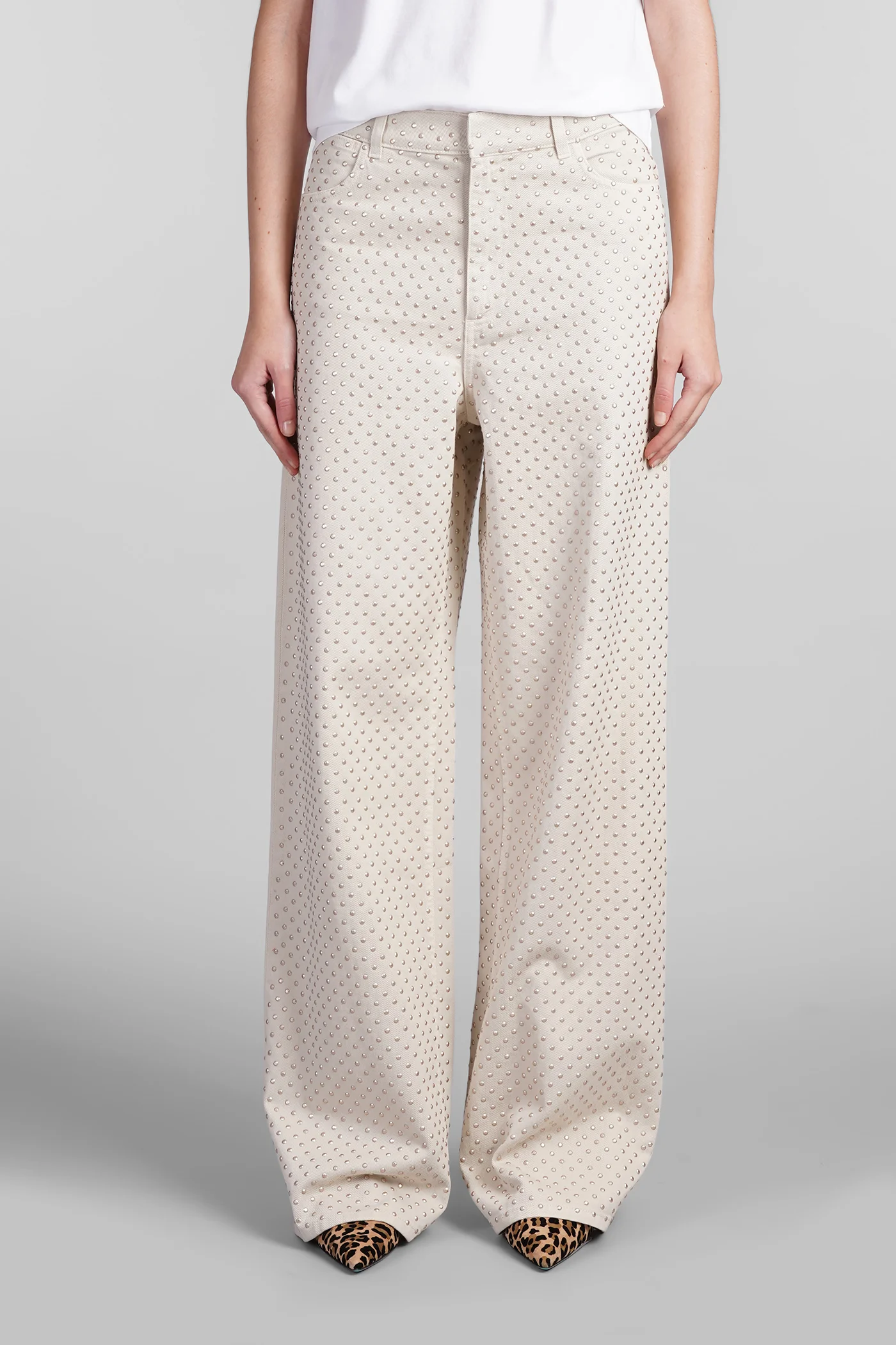 Jeans in beige cotton