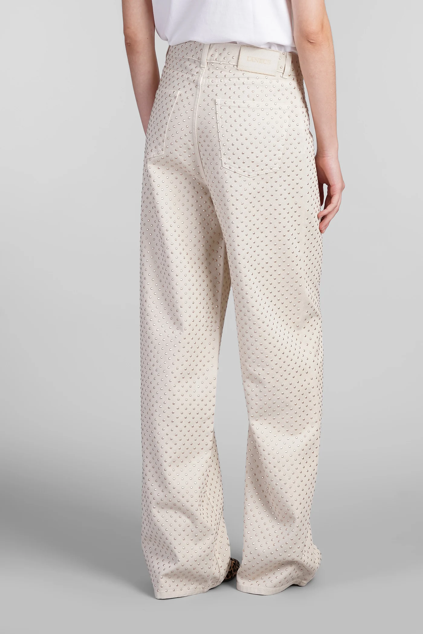 Jeans in beige cotton - Image 3