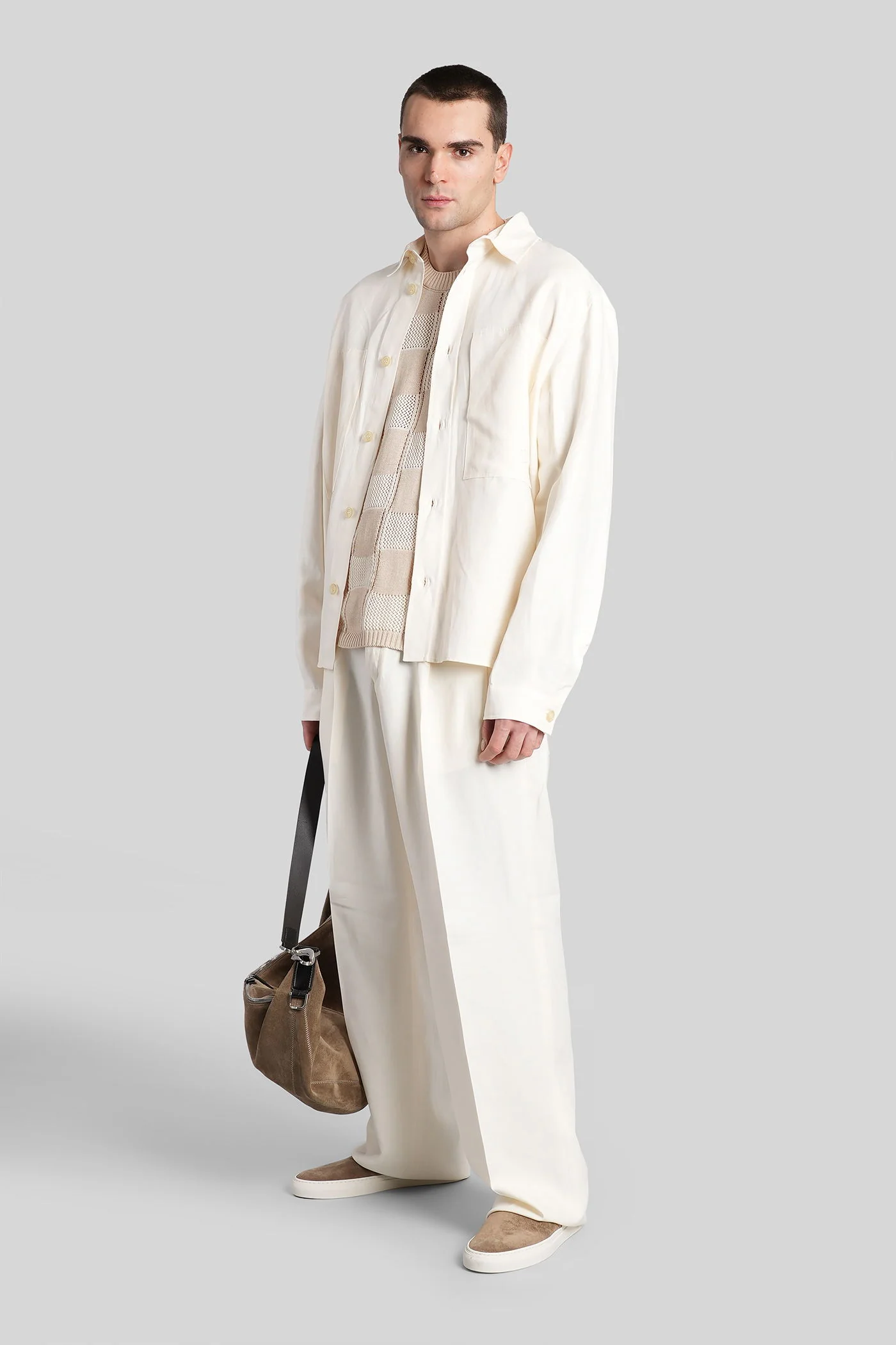 Pants in beige viscose - Image 2