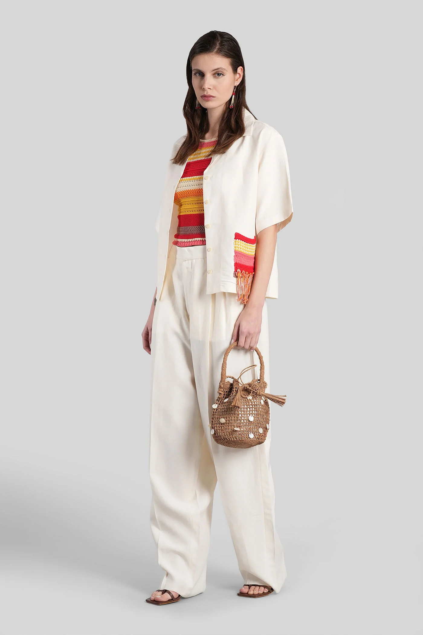 Pants in beige viscose - Image 2