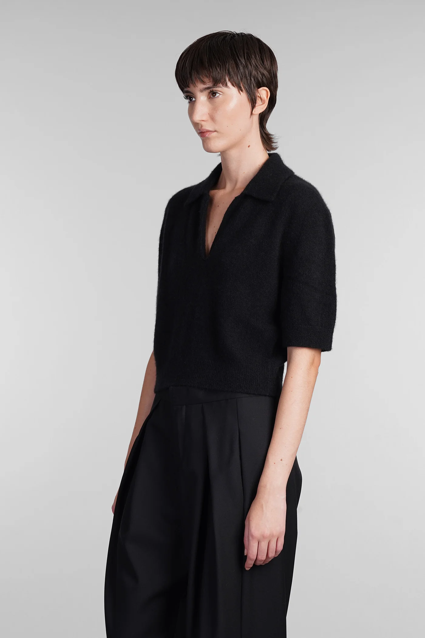 Polo in black cashmere - Image 4