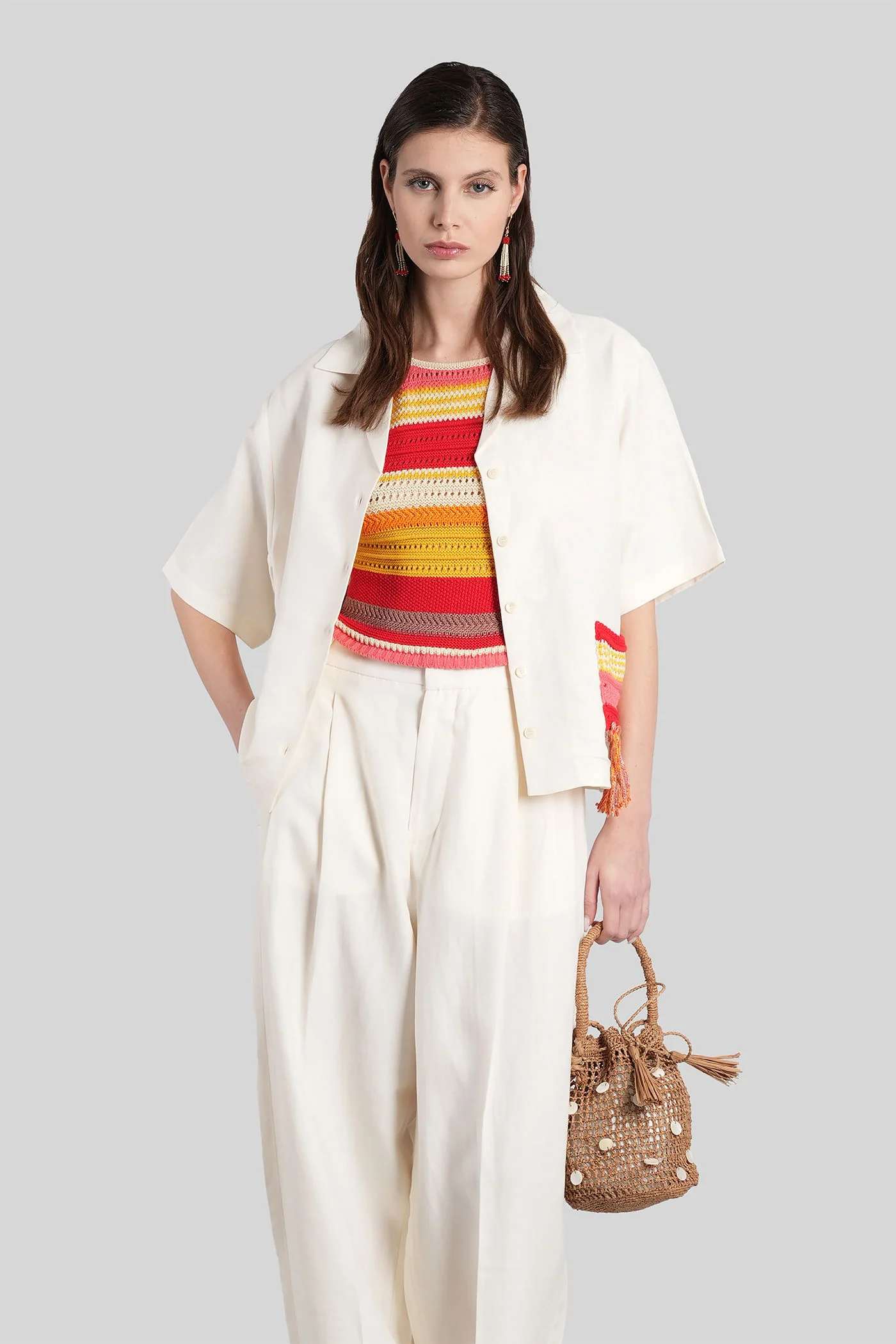 Shirt in beige viscose