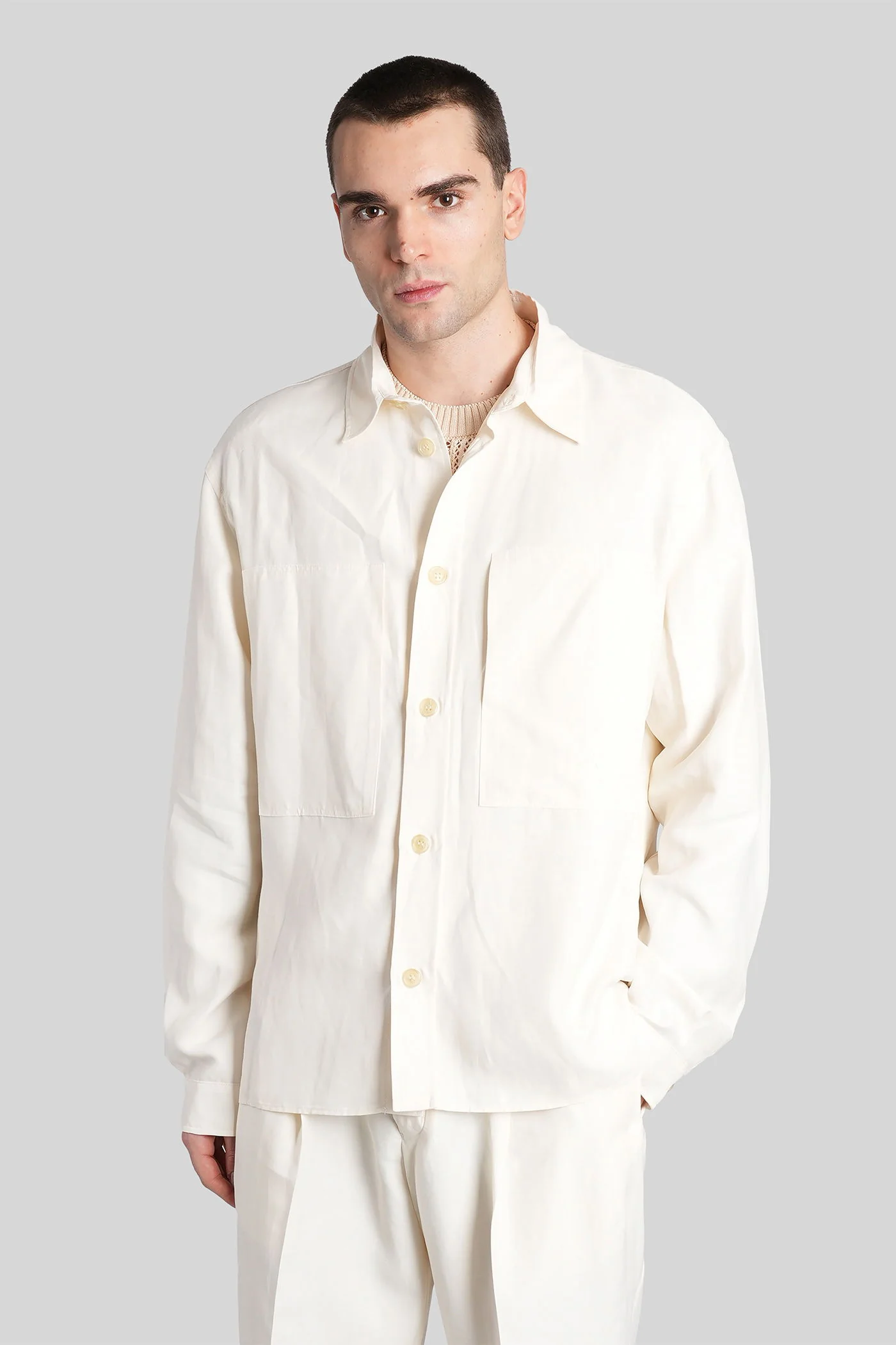 Shirt in beige viscose