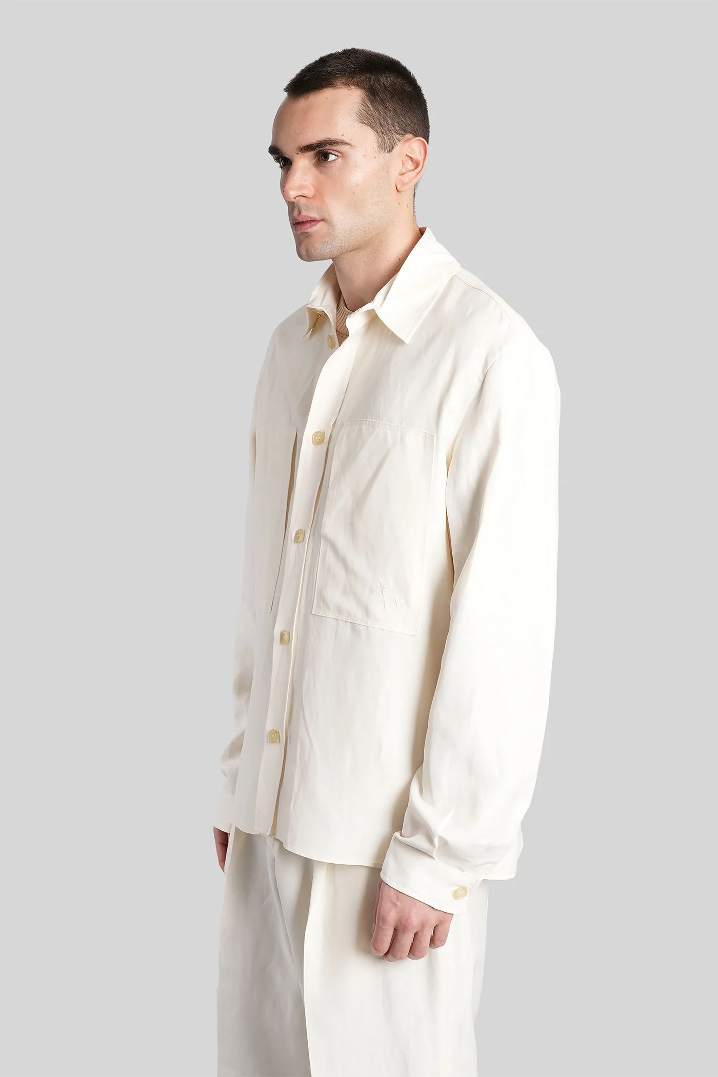 Shirt in beige viscose - Image 4