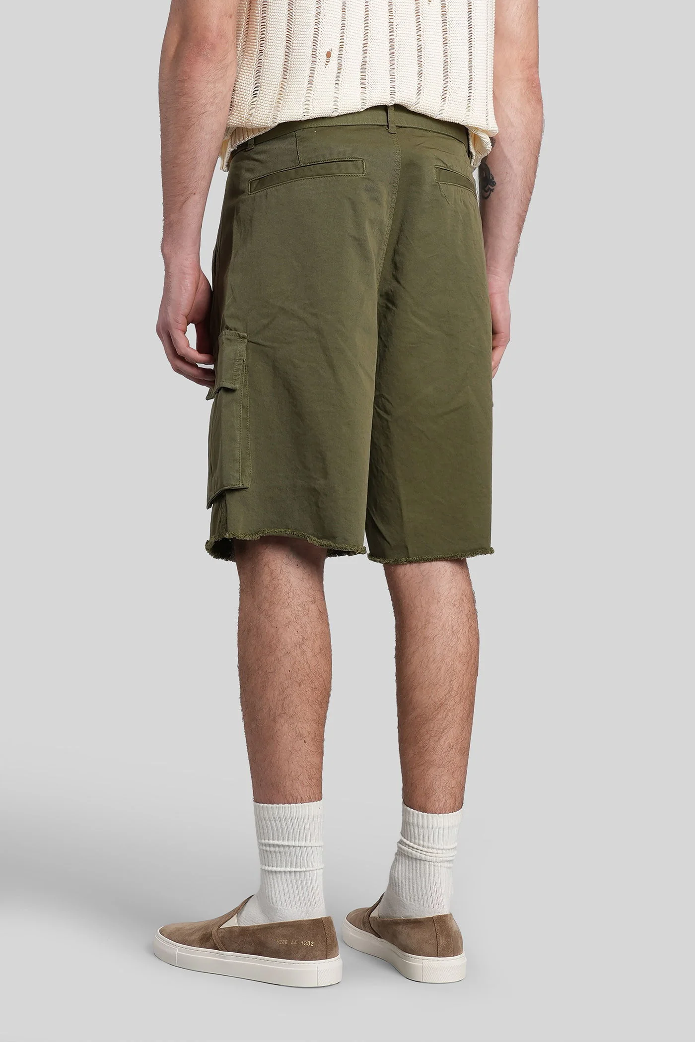 Shorts in green denim - Image 3