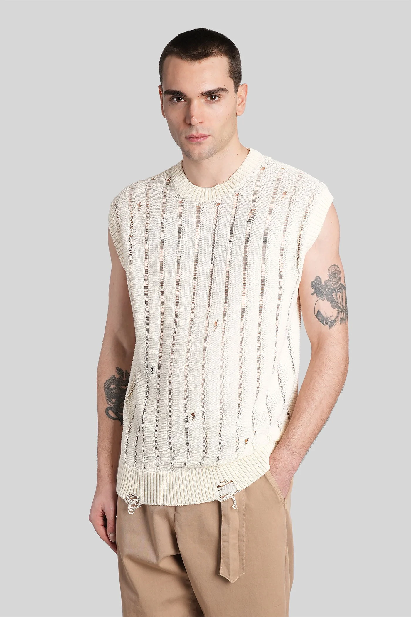 tank Top in beige cotton