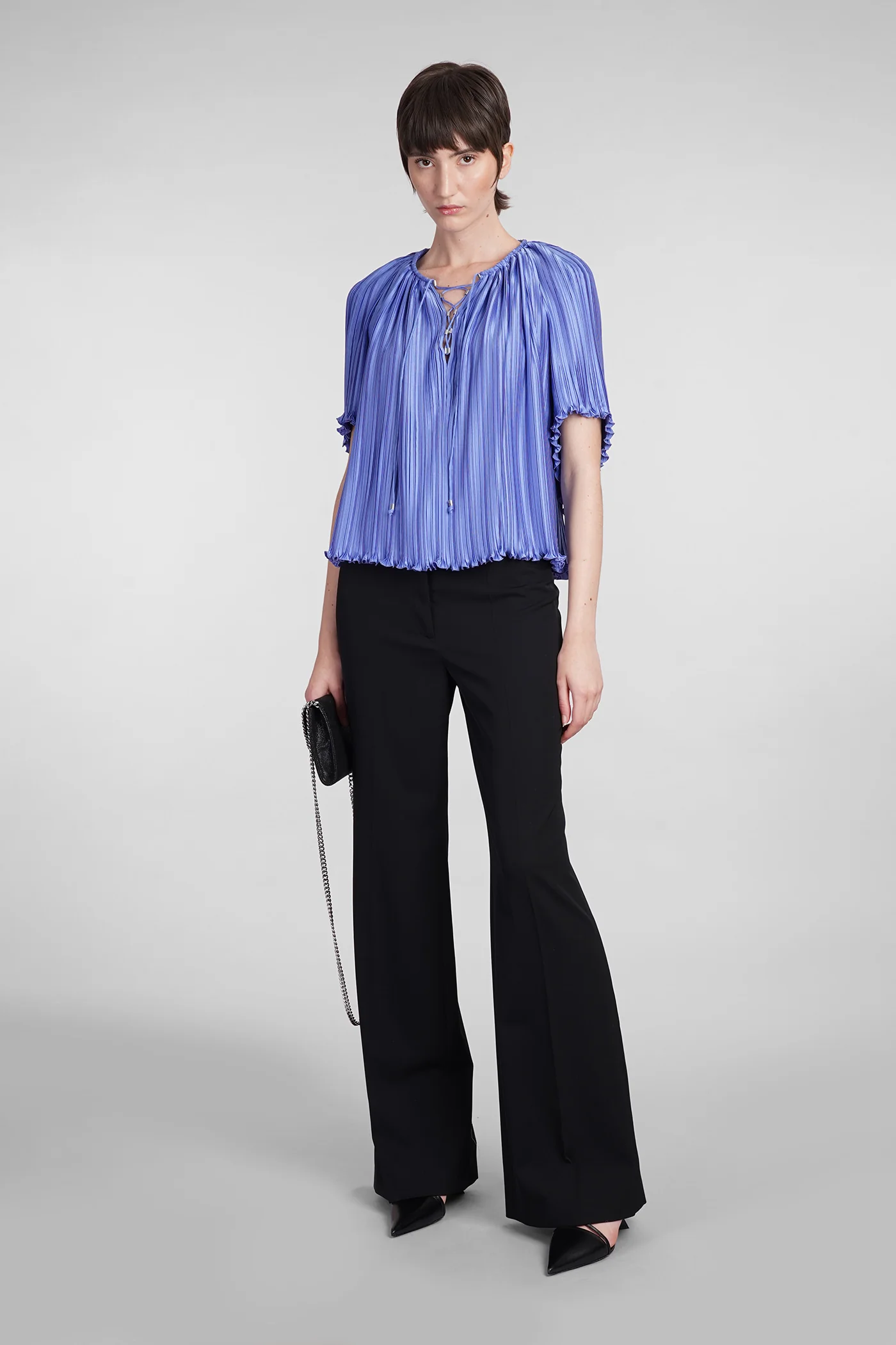 Blouse in blue polyester - Image 2