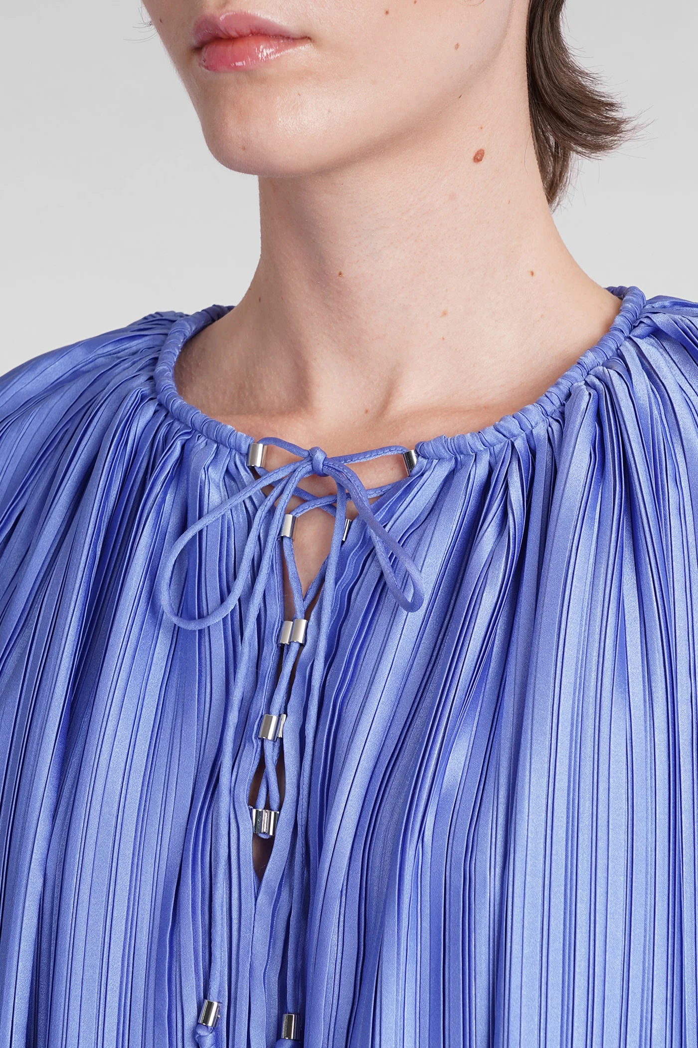 Blouse in blue polyester - Image 5
