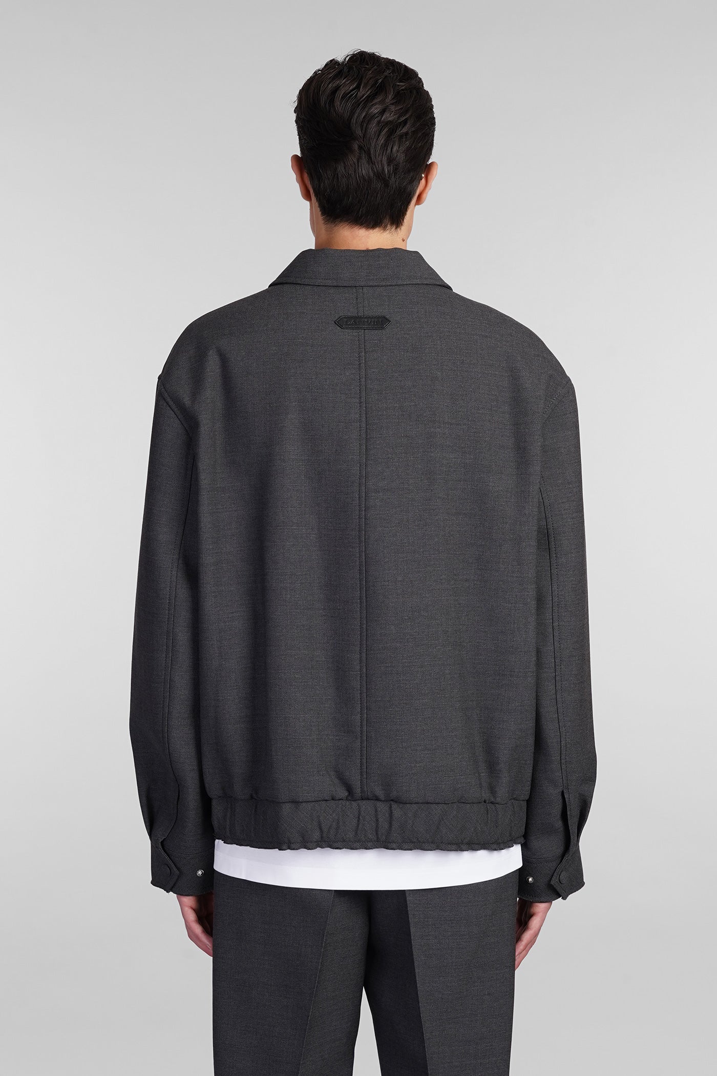 Casual jacket in grey wool - Image 3
