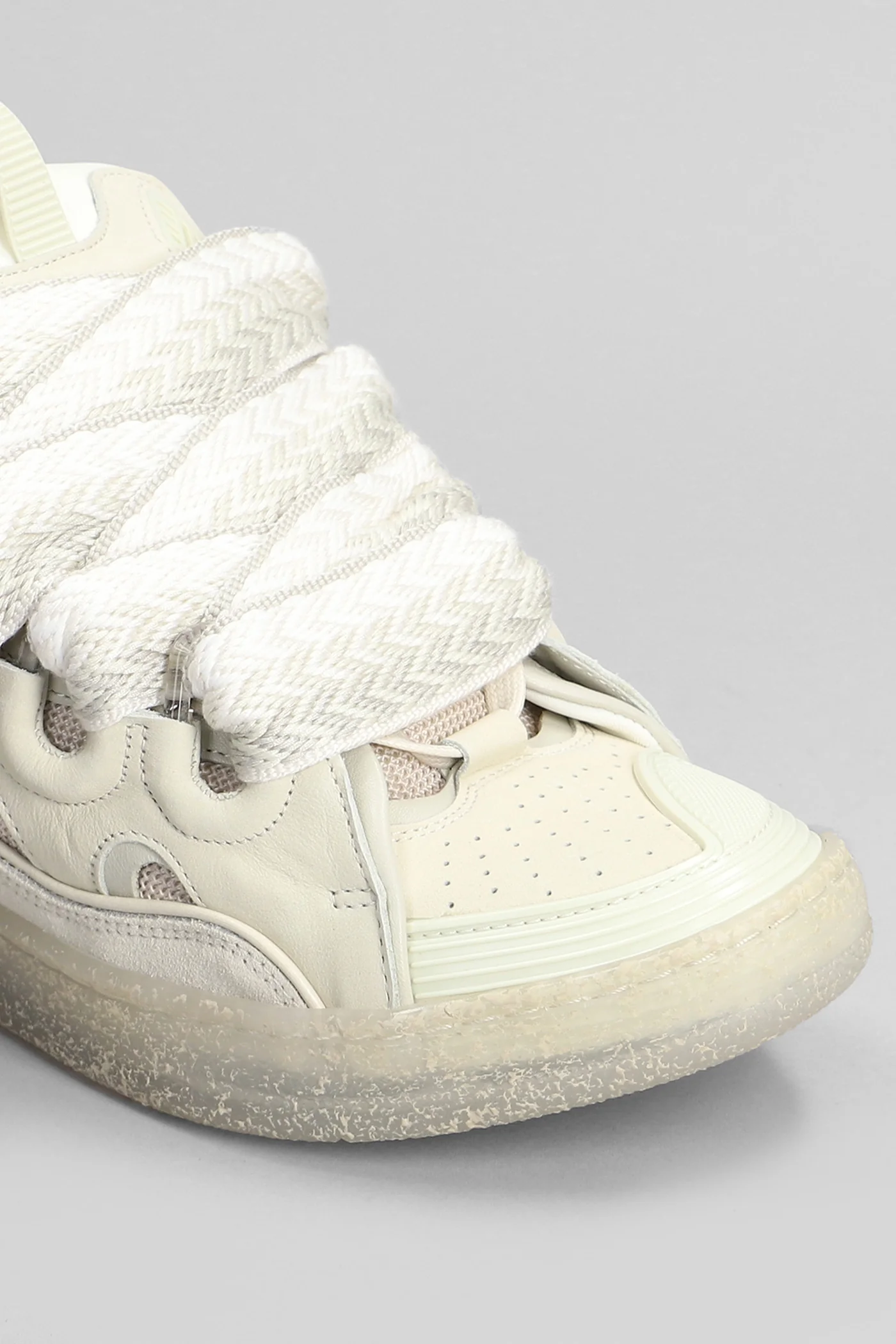 Curb Sneakers in beige leather - Image 4