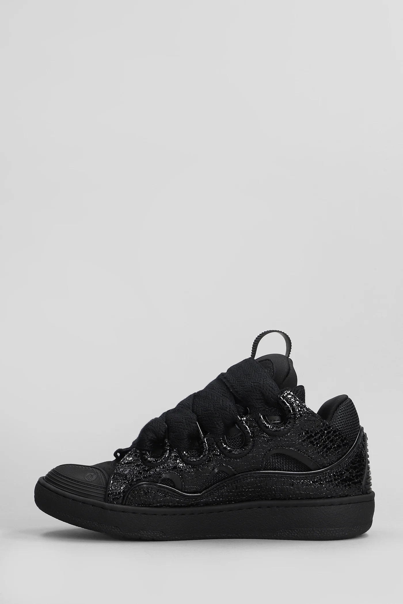 Curb Sneakers in black leather - Image 3