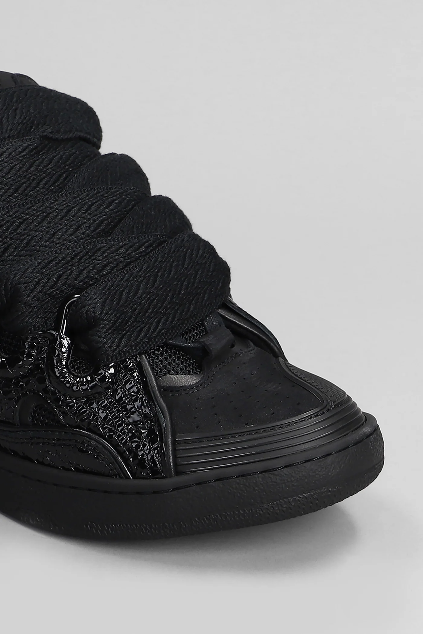 Curb Sneakers in black leather - Image 5