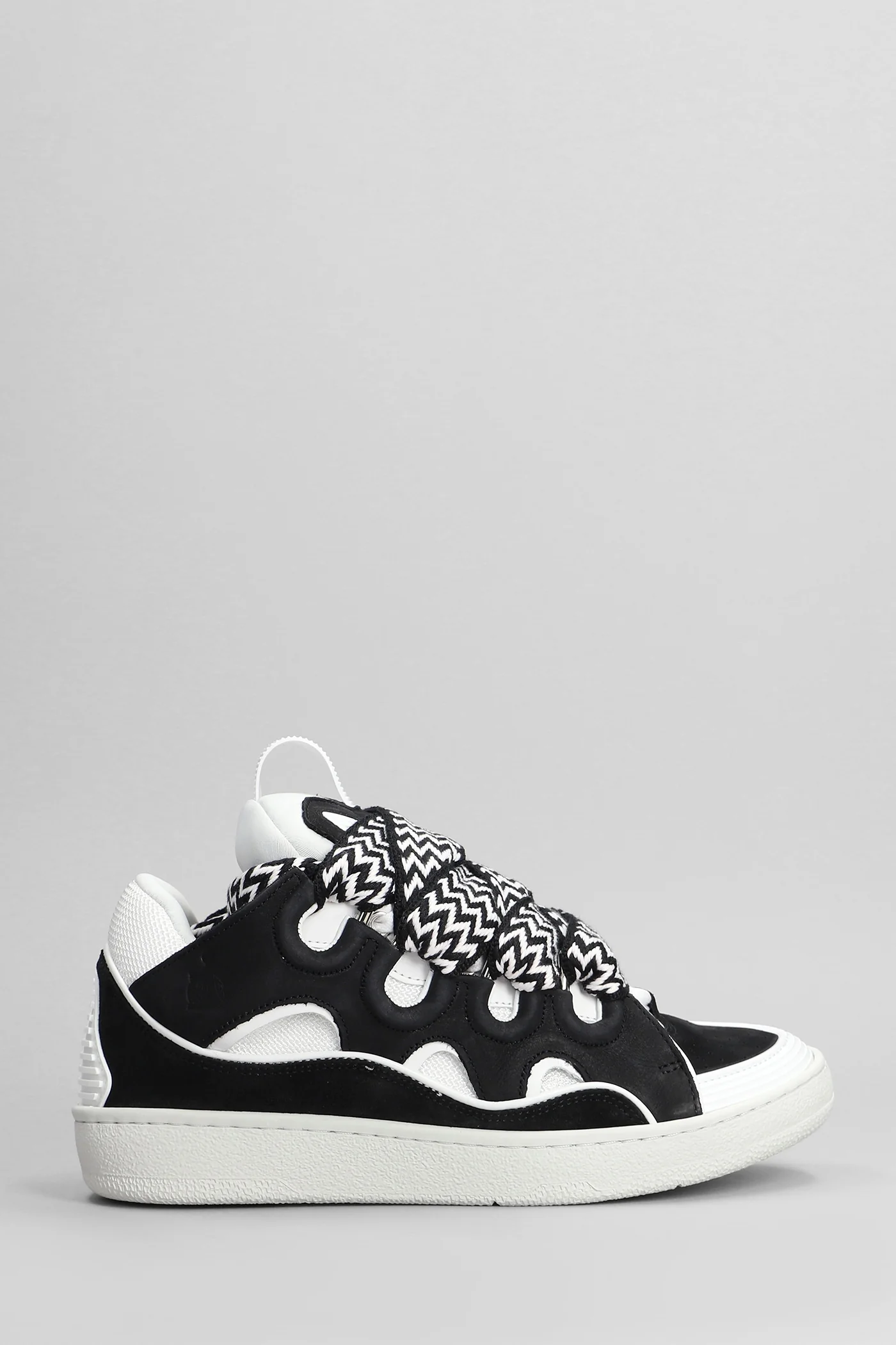 Curb Sneakers in black suede and leather