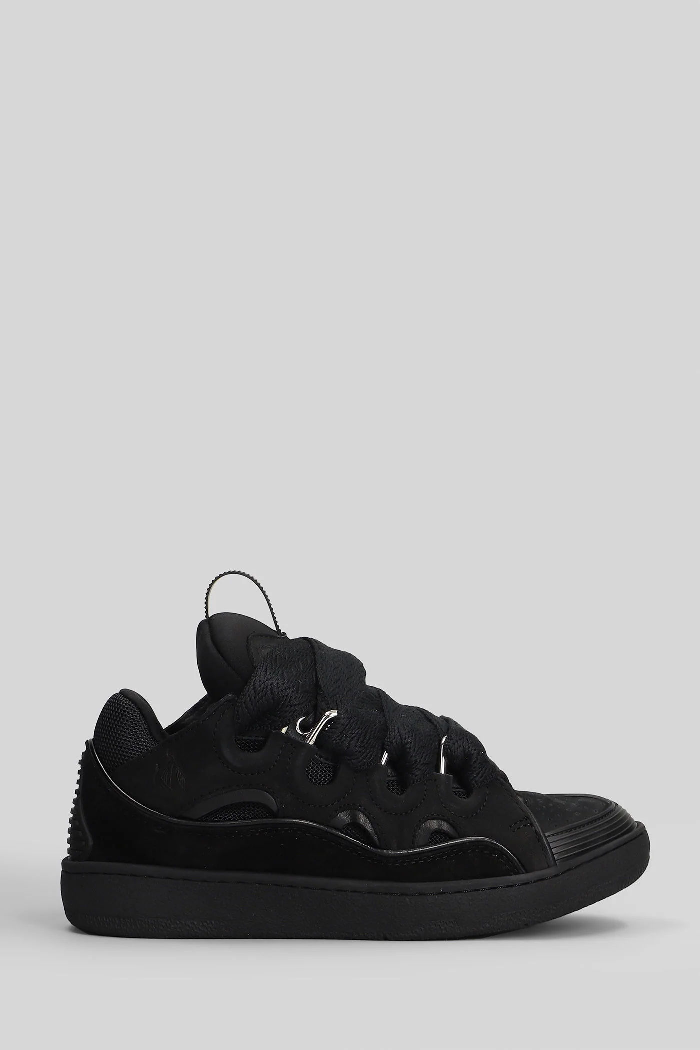 Curb Sneakers in black suede and leather