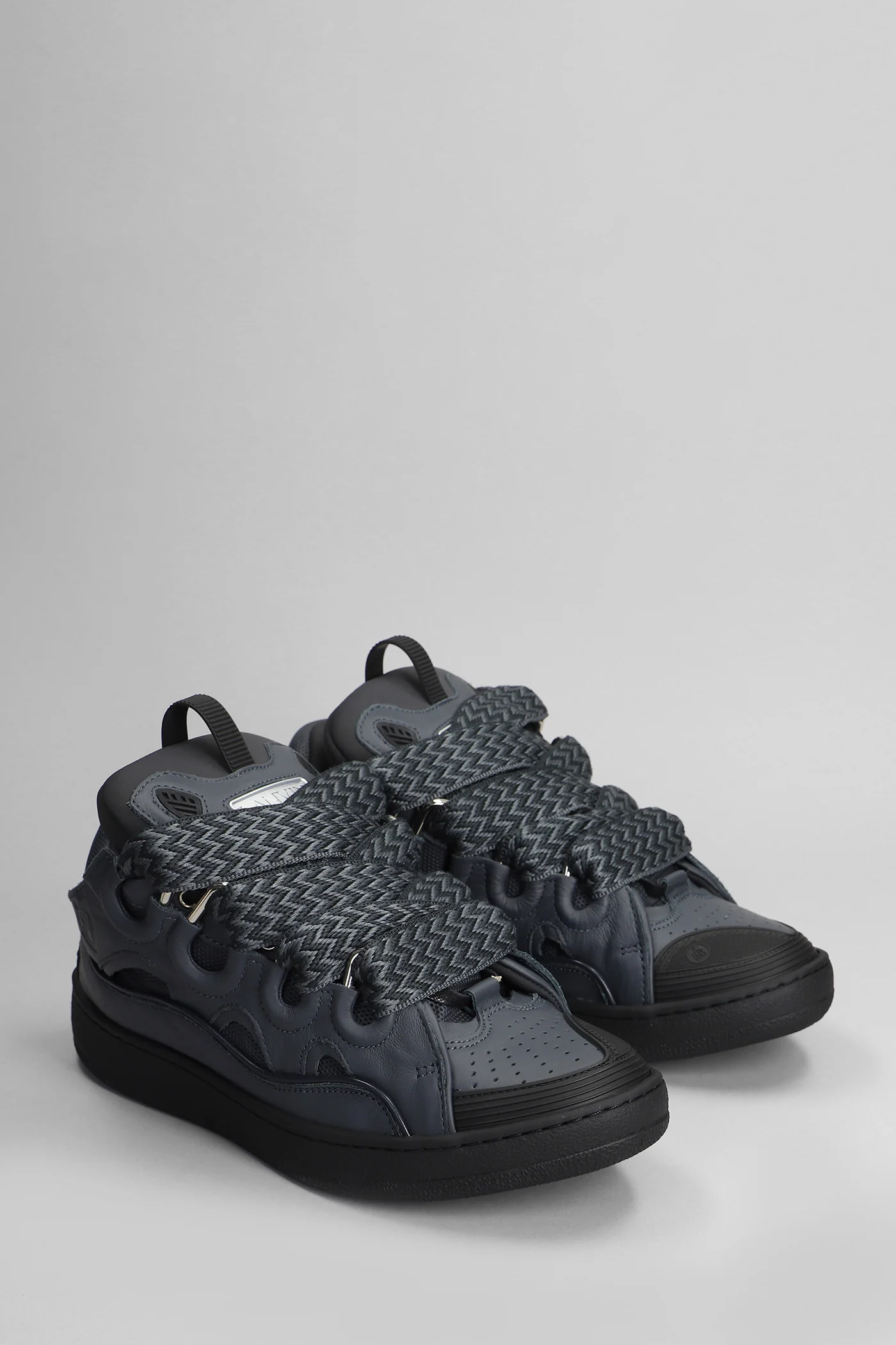 Curb Sneakers in grey leather - Image 2