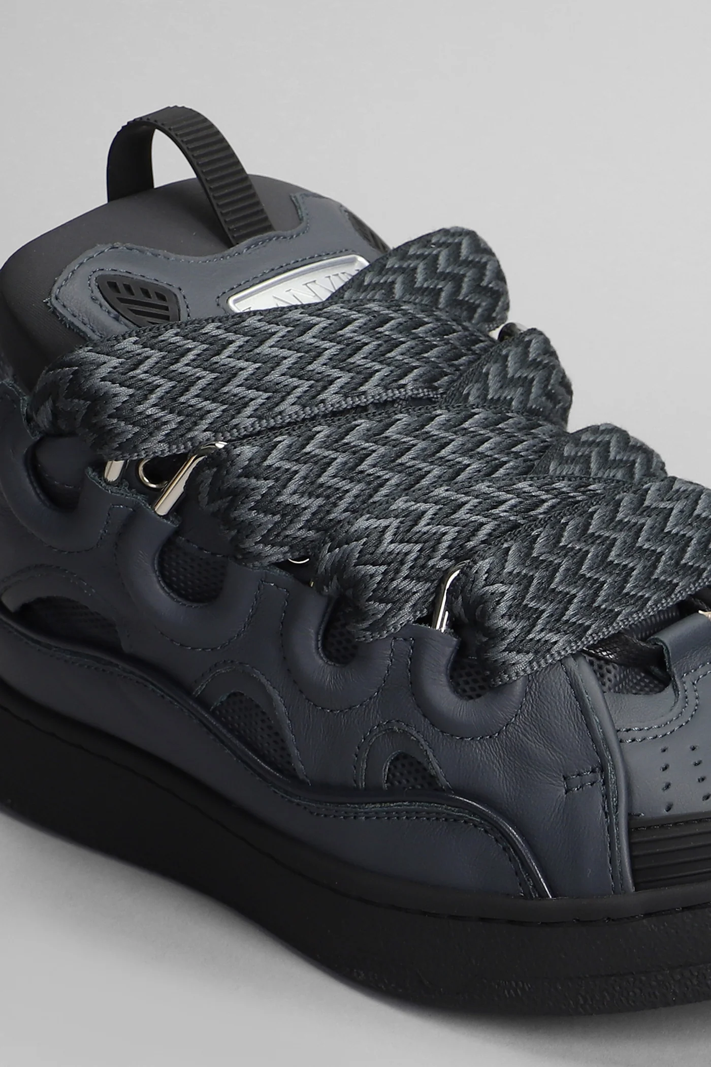 Curb Sneakers in grey leather - Image 5