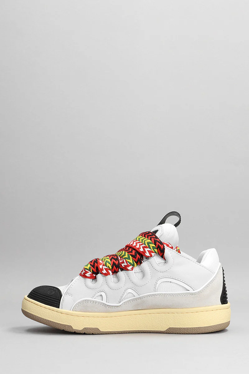 Curb Sneakers in white suede and leather - Image 3