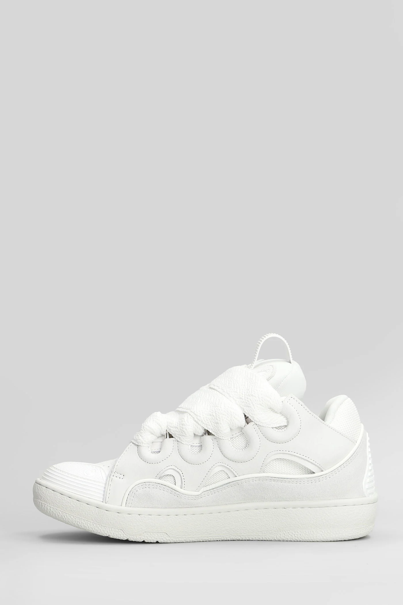 Curb Sneakers in white suede and leather - Image 3