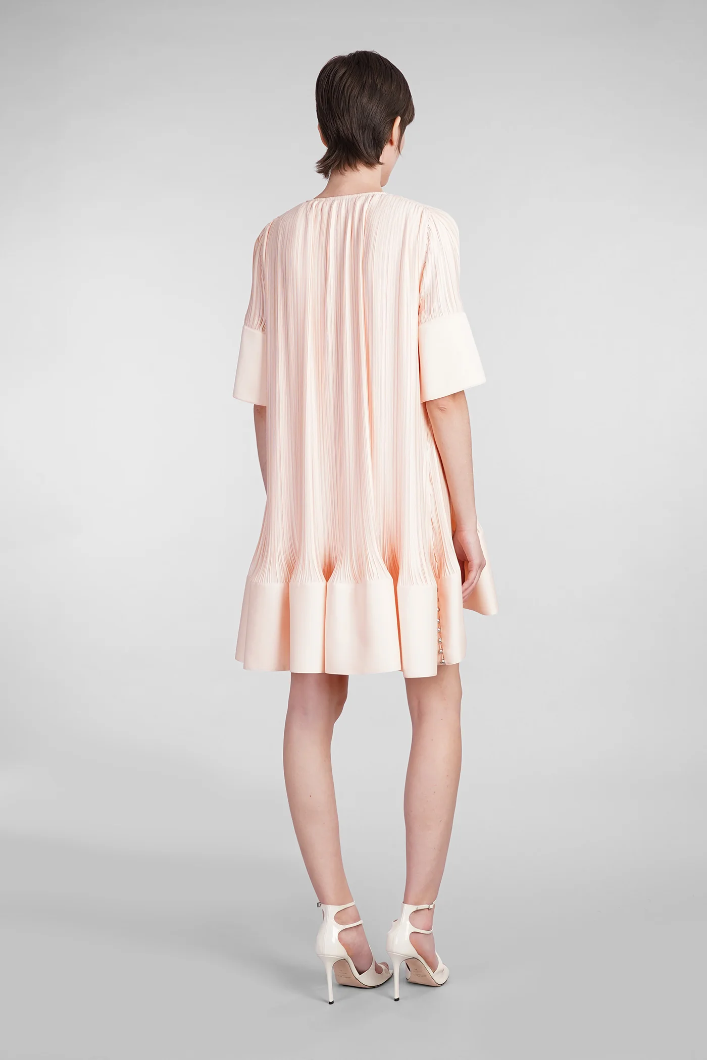 Dress woman  in orange polyester - Image 3