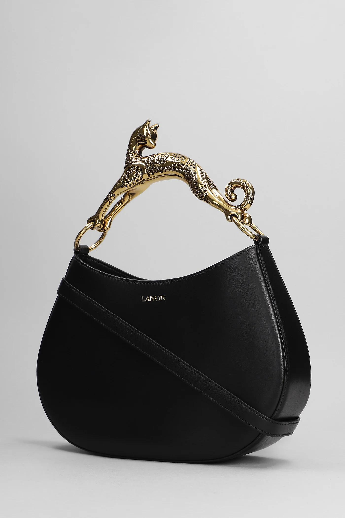 Hand bag in black leather - Image 2