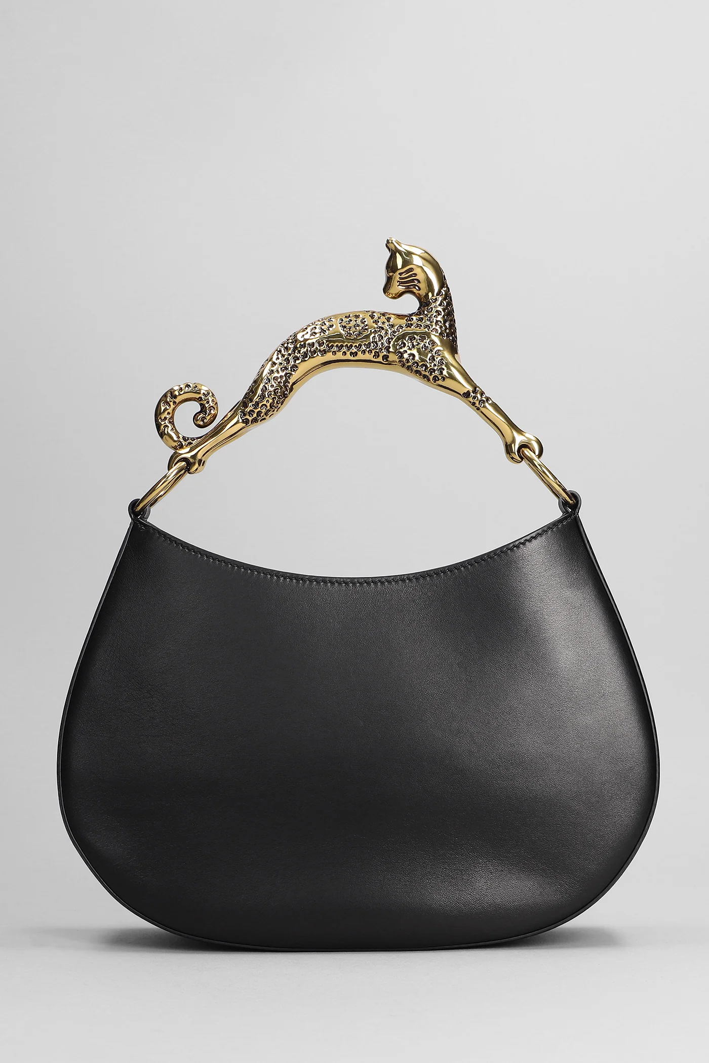 Hand bag in black leather - Image 3