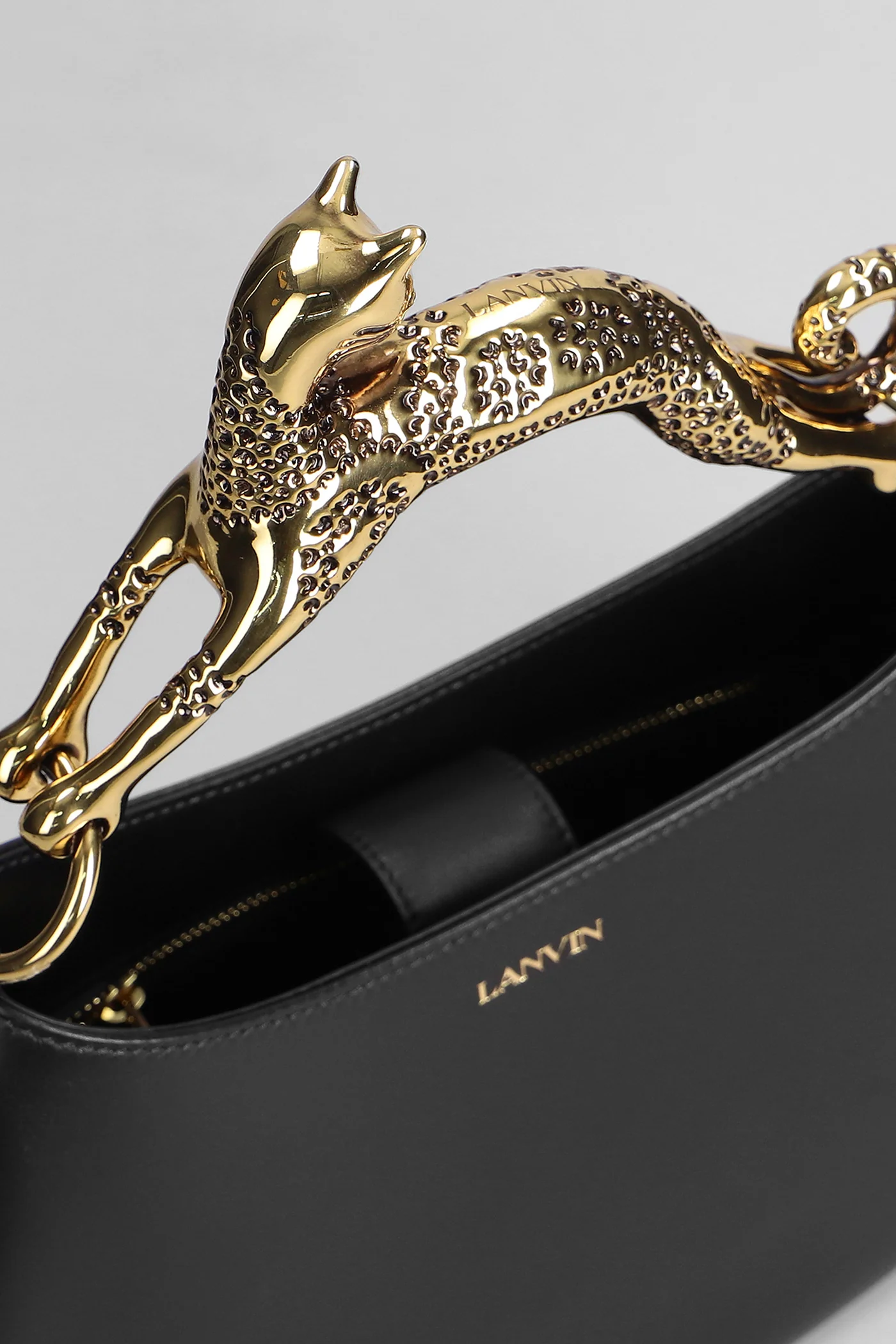Hand bag in black leather - Image 4