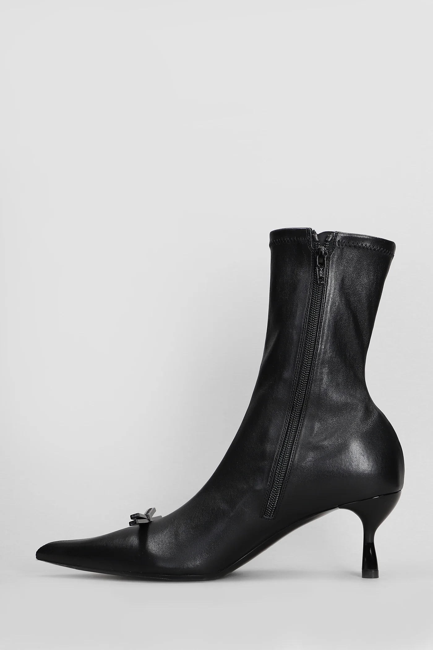 High heels Ankle boots in black leather - Image 3