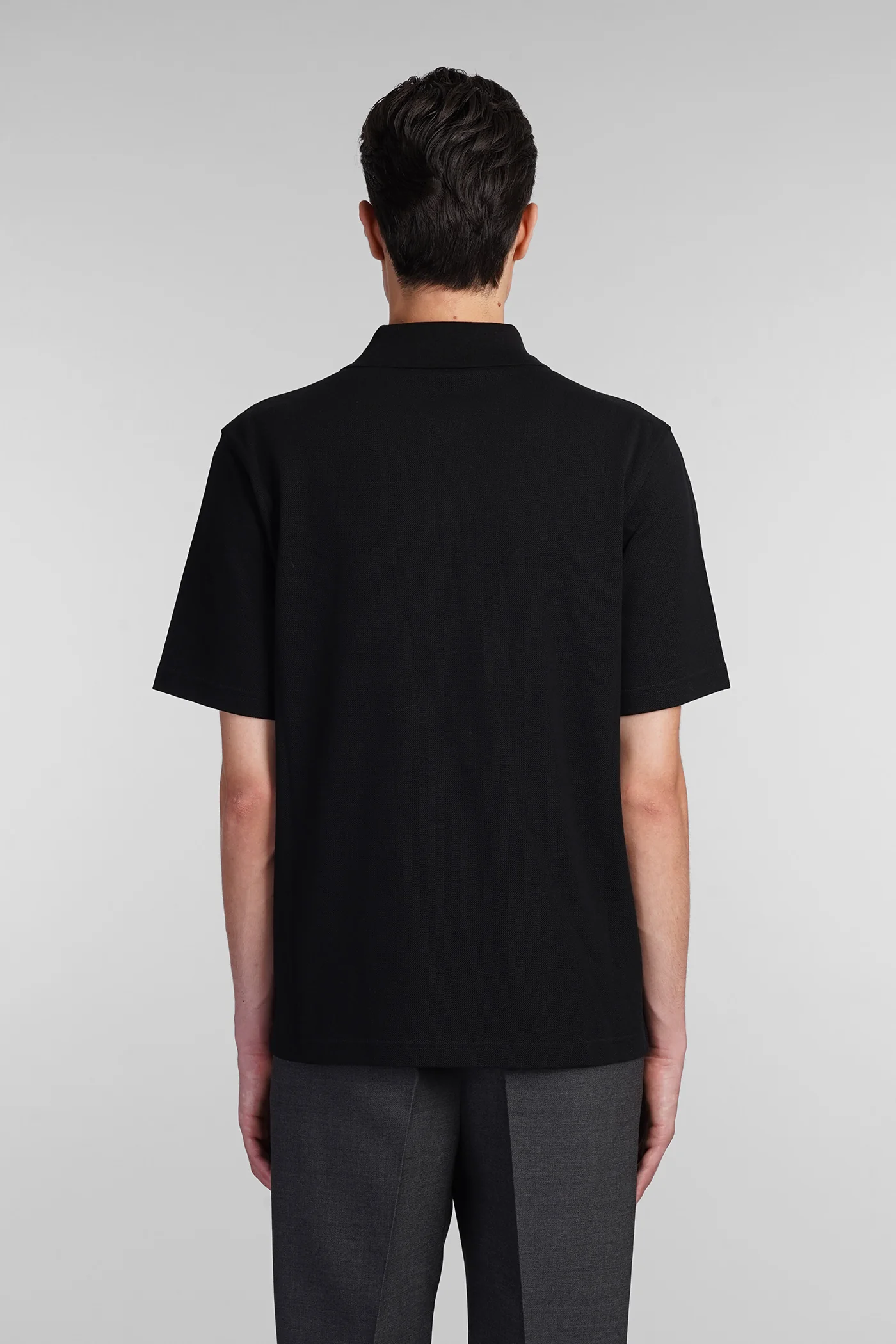 Polo in black cotton - Image 3