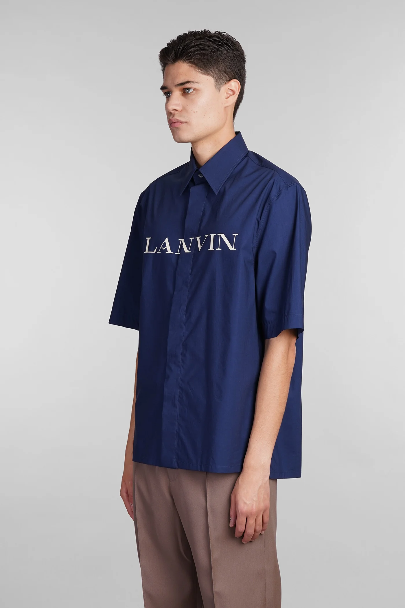 Shirt in blue cotton - Image 4