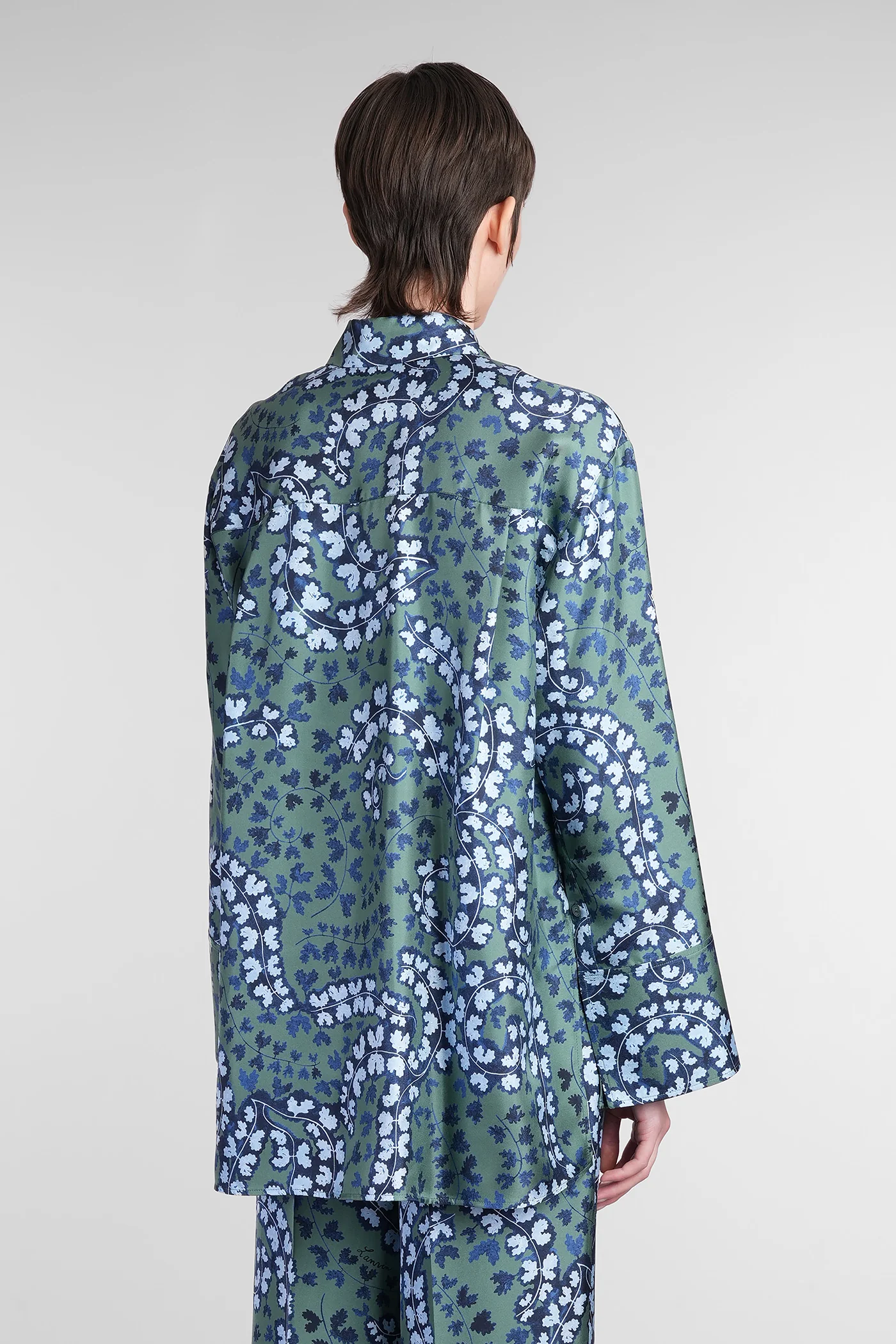 Shirt in green silk - Image 3