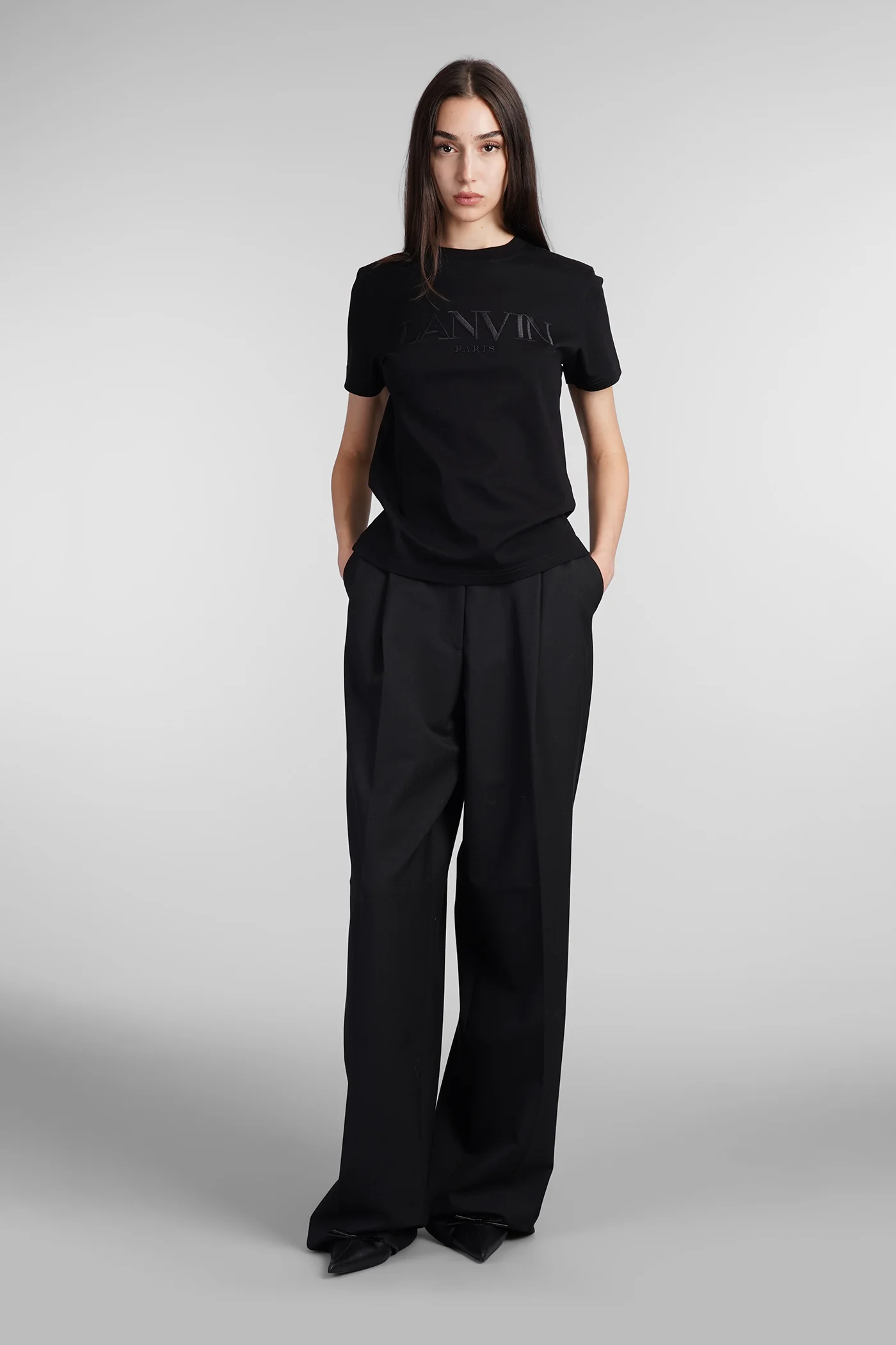 T-Shirt in black cotton - Image 2