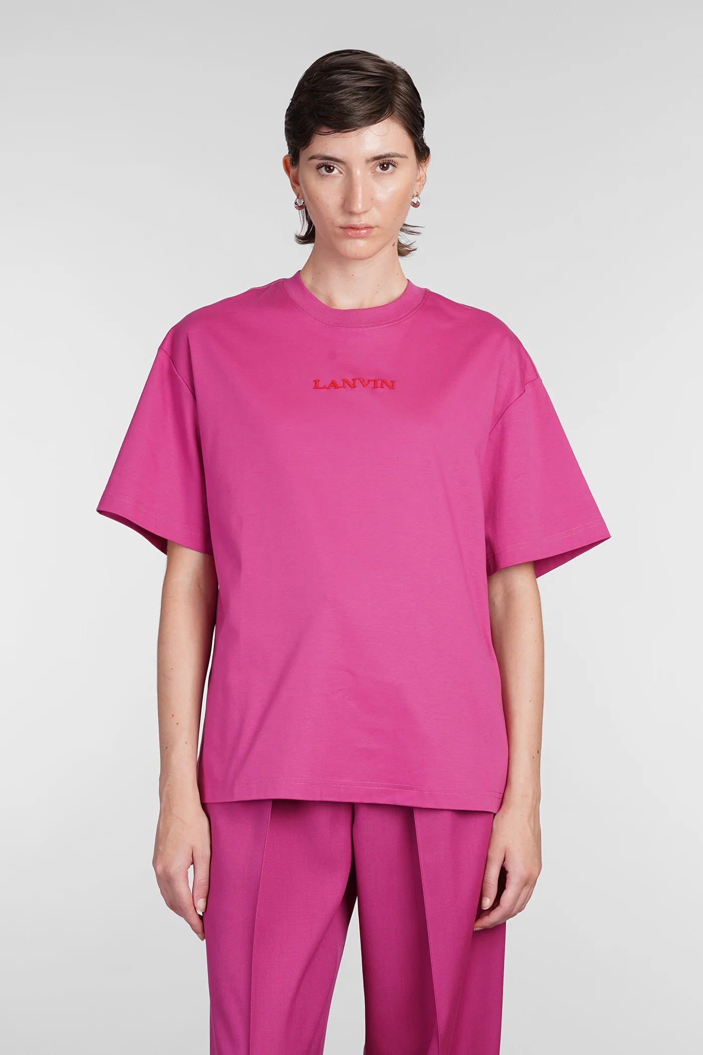 T-Shirt in fuxia cotton