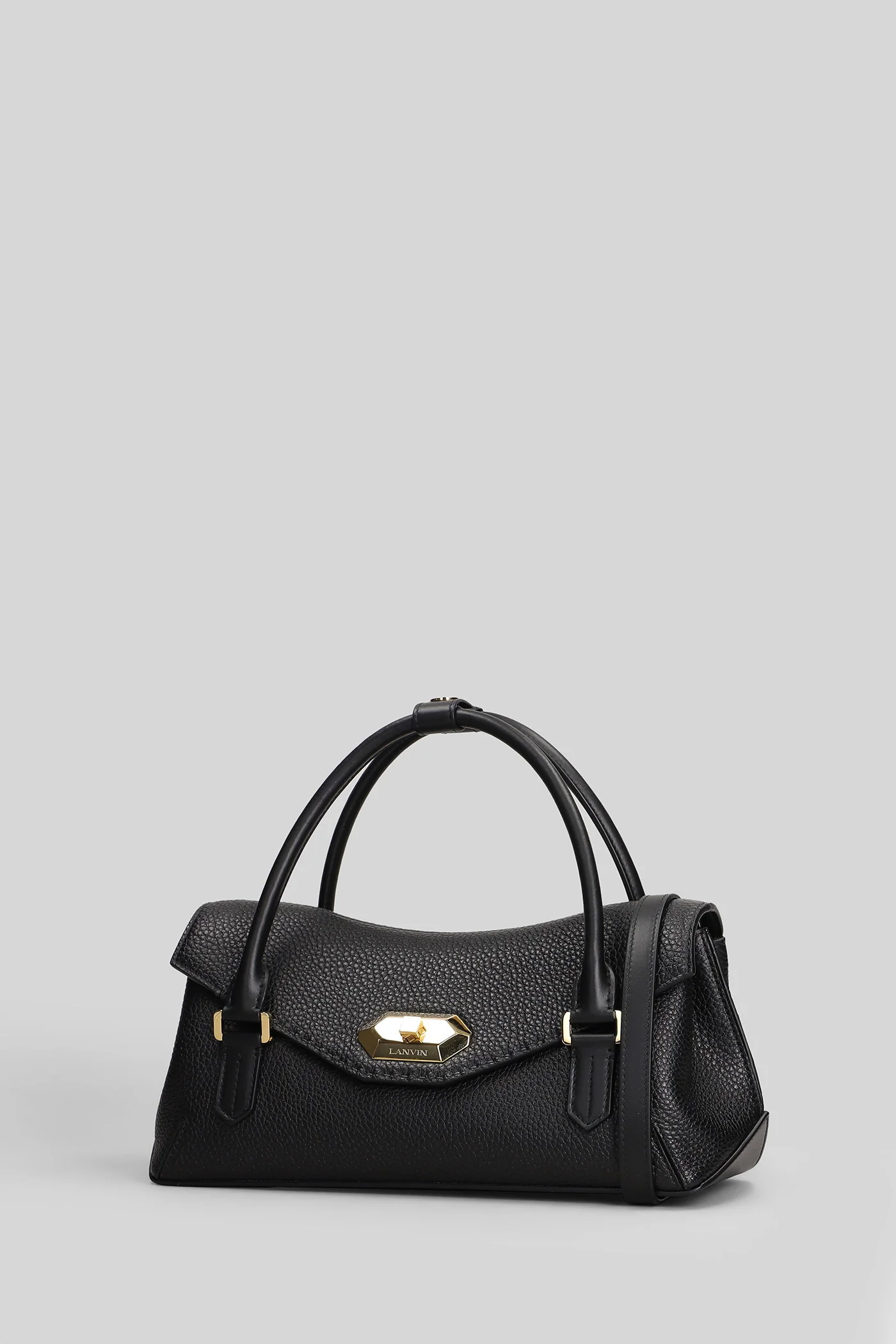 Top handle 26 Hand bag in black leather - Image 2