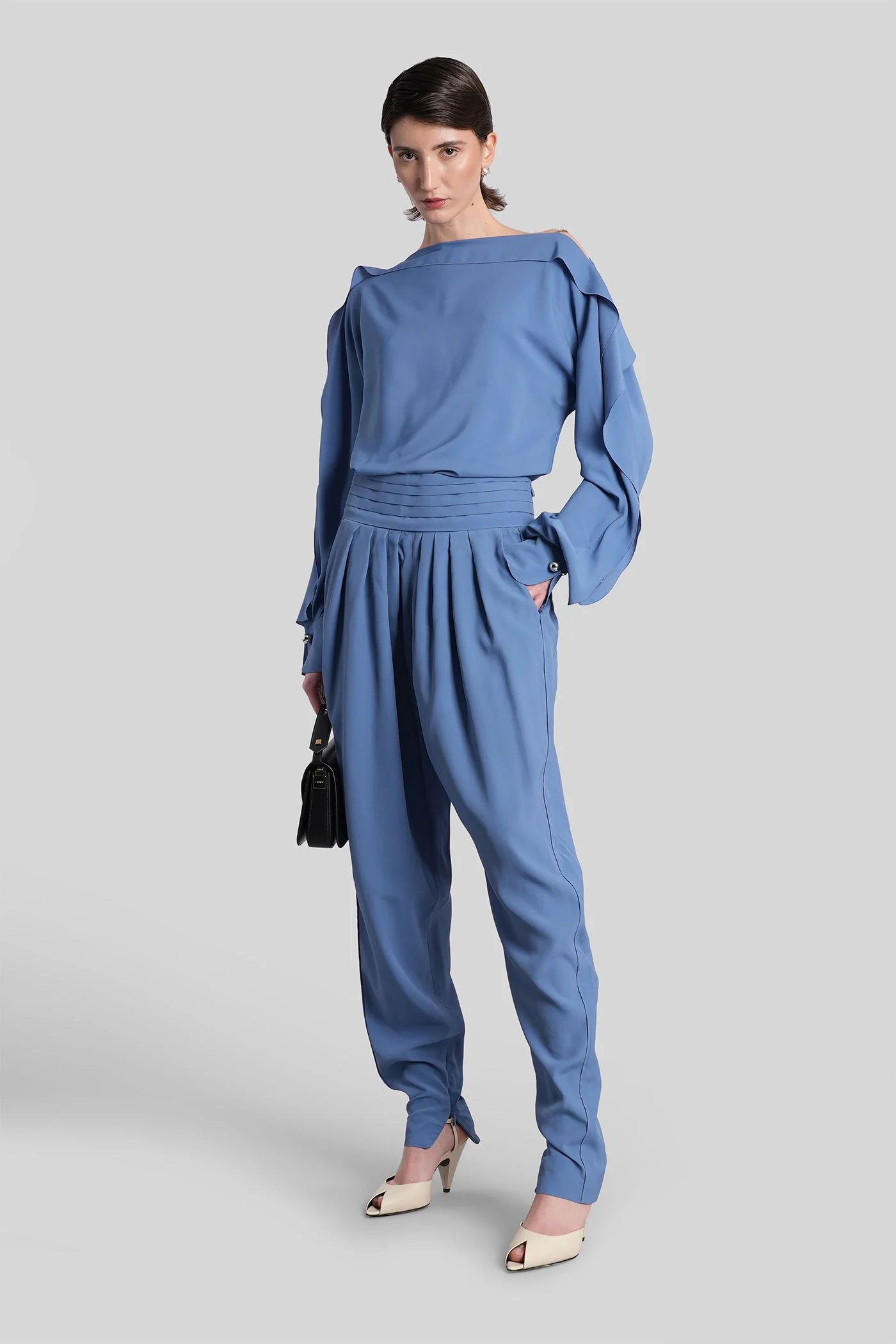 Topwear in blue viscose - Image 2