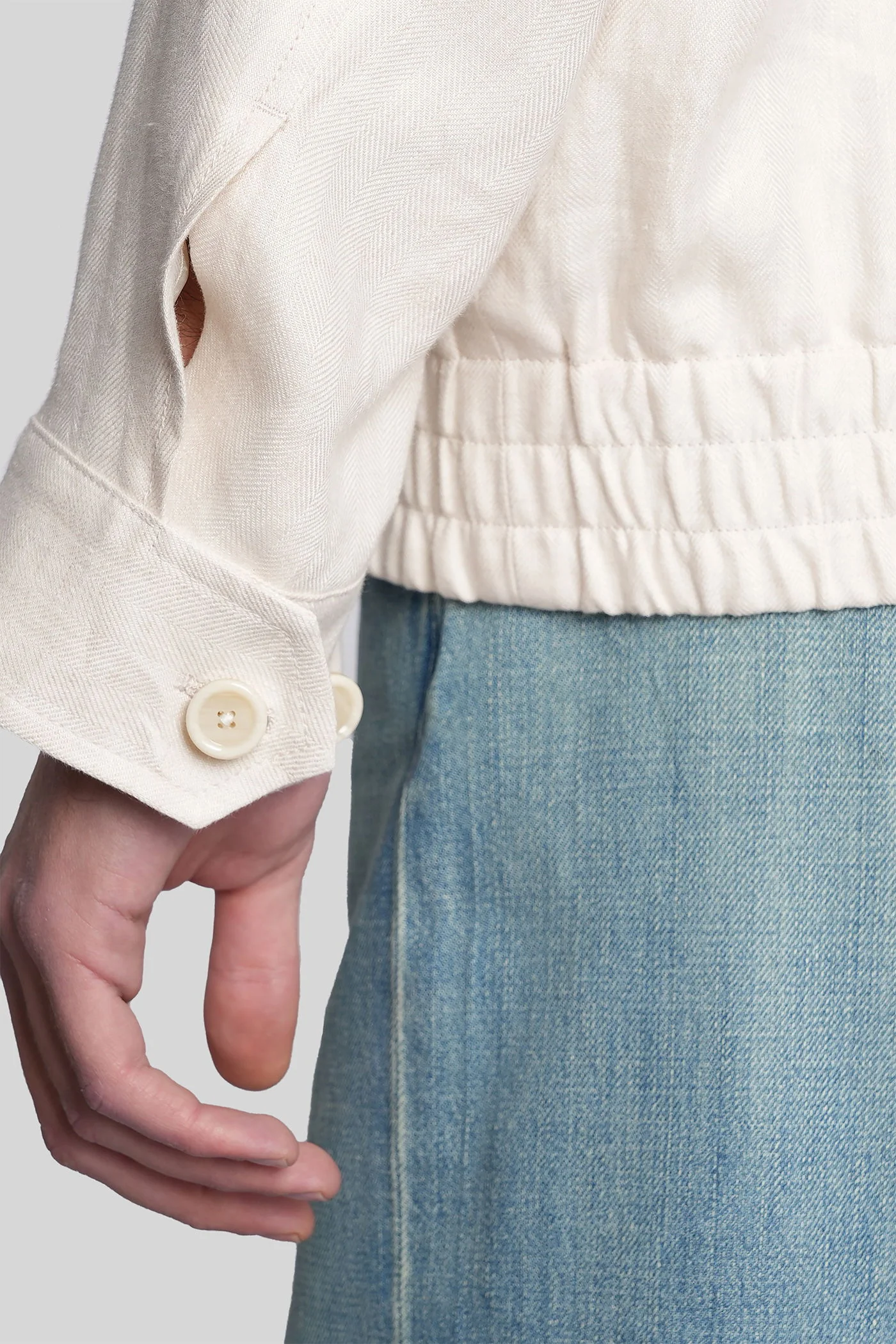 Casual jacket in beige wool - Image 5