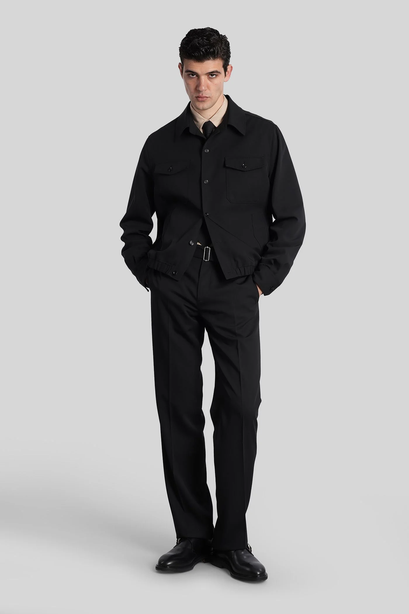 Casual jacket in black wool - Image 2