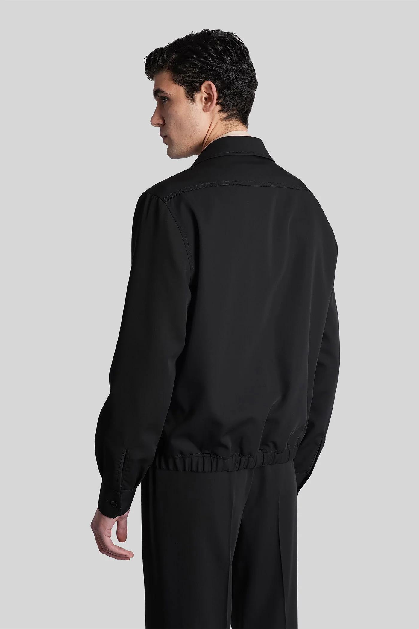 Casual jacket in black wool - Image 3