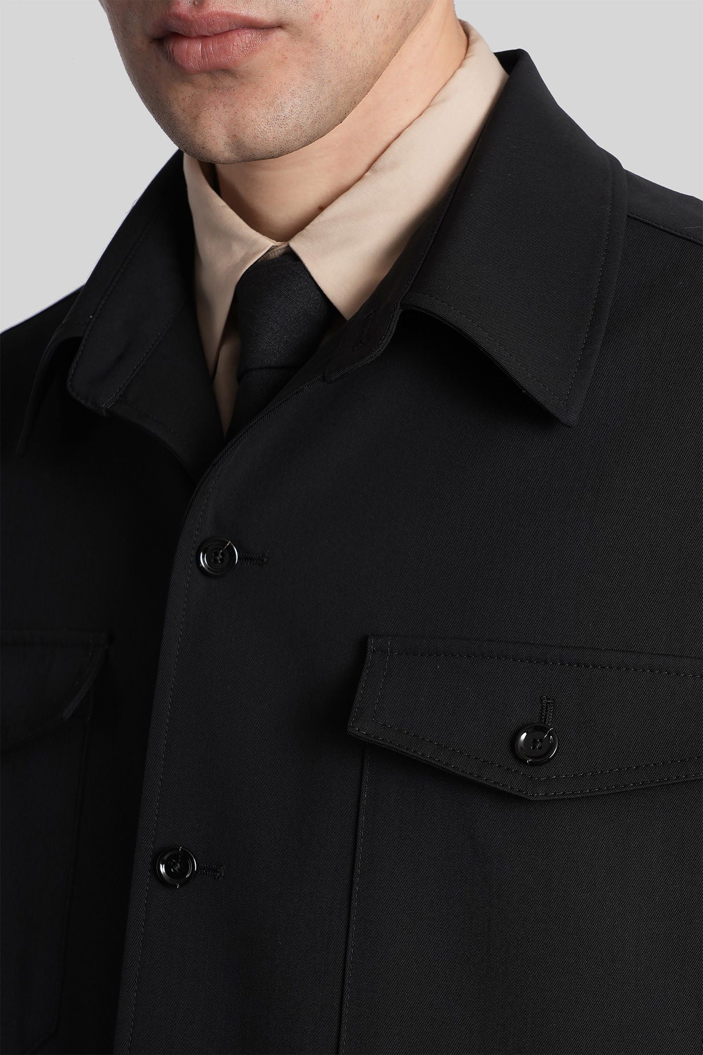 Casual jacket in black wool - Image 5