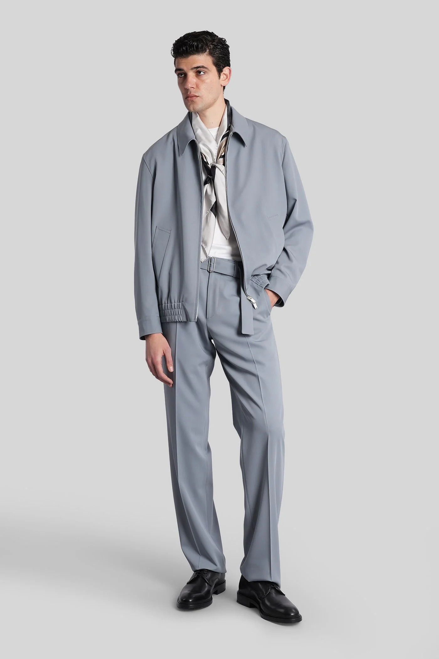 Casual jacket in cyan wool - Image 2
