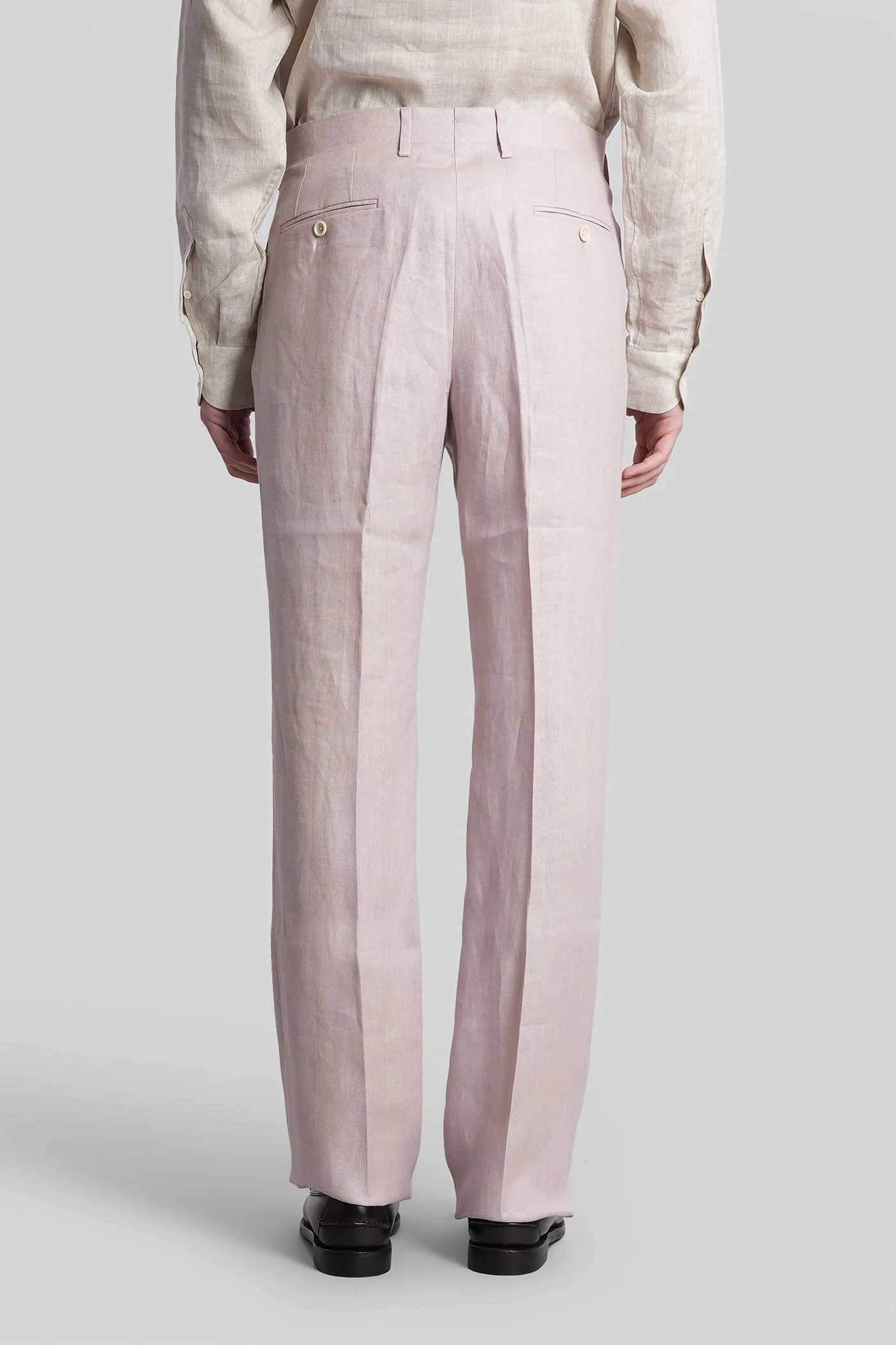 Pants in rose-pink linen - Image 3