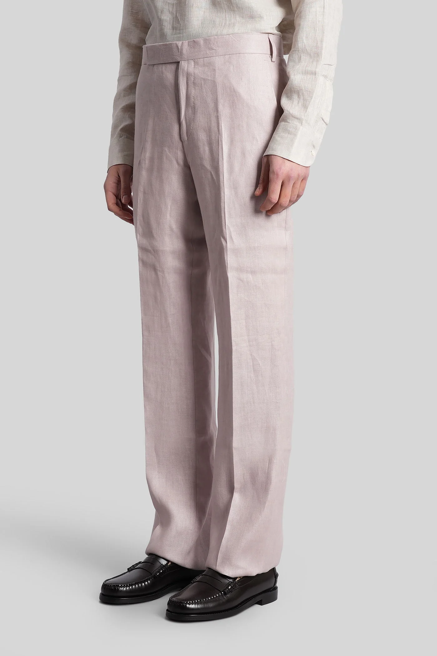 Pants in rose-pink linen - Image 4