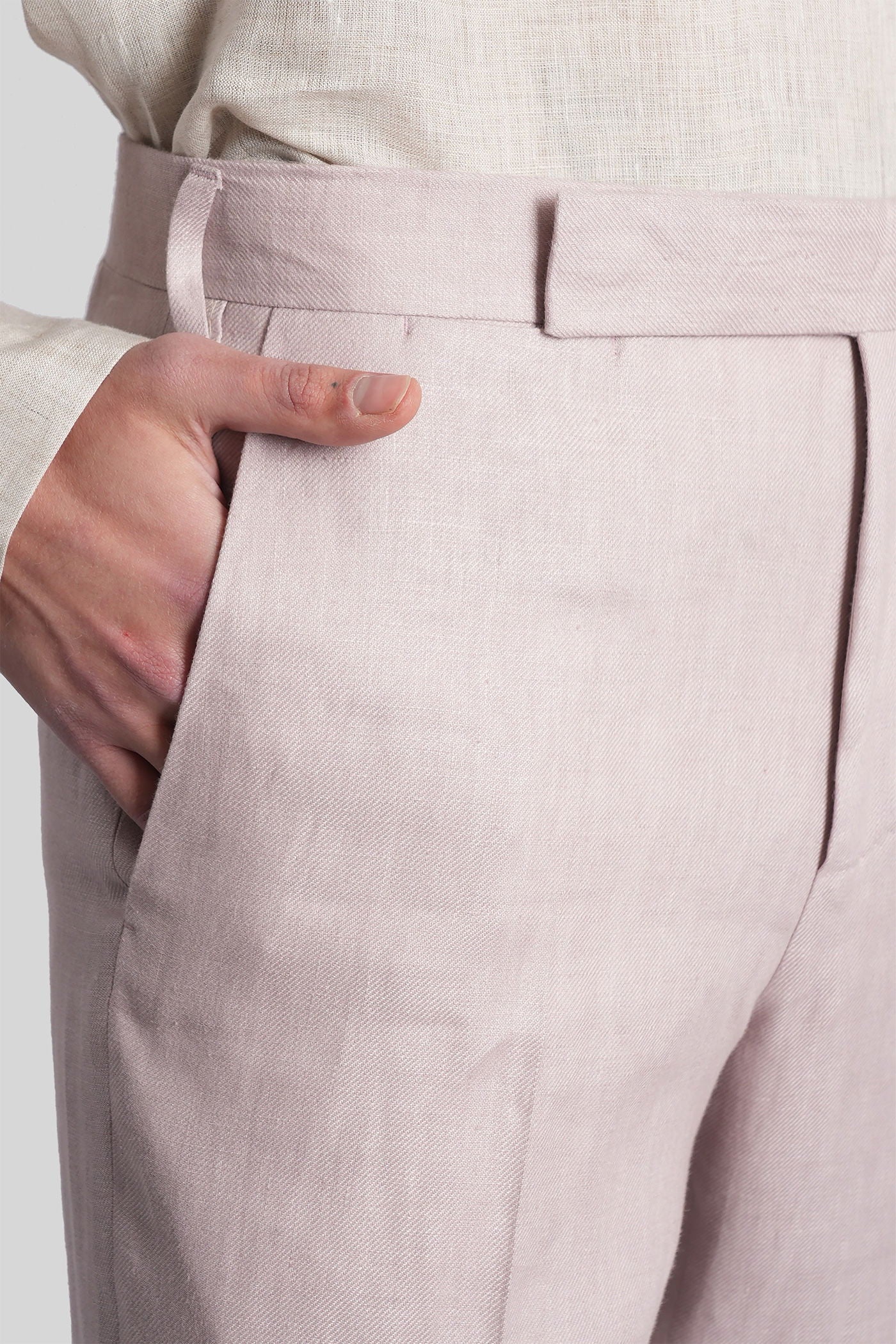 Pants in rose-pink linen - Image 5