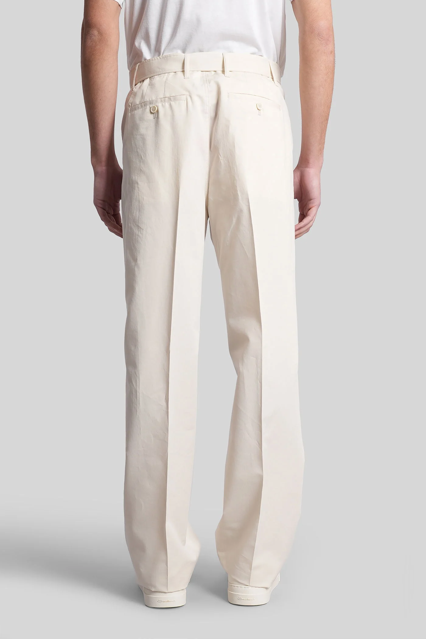 Pants in white cotton - Image 3